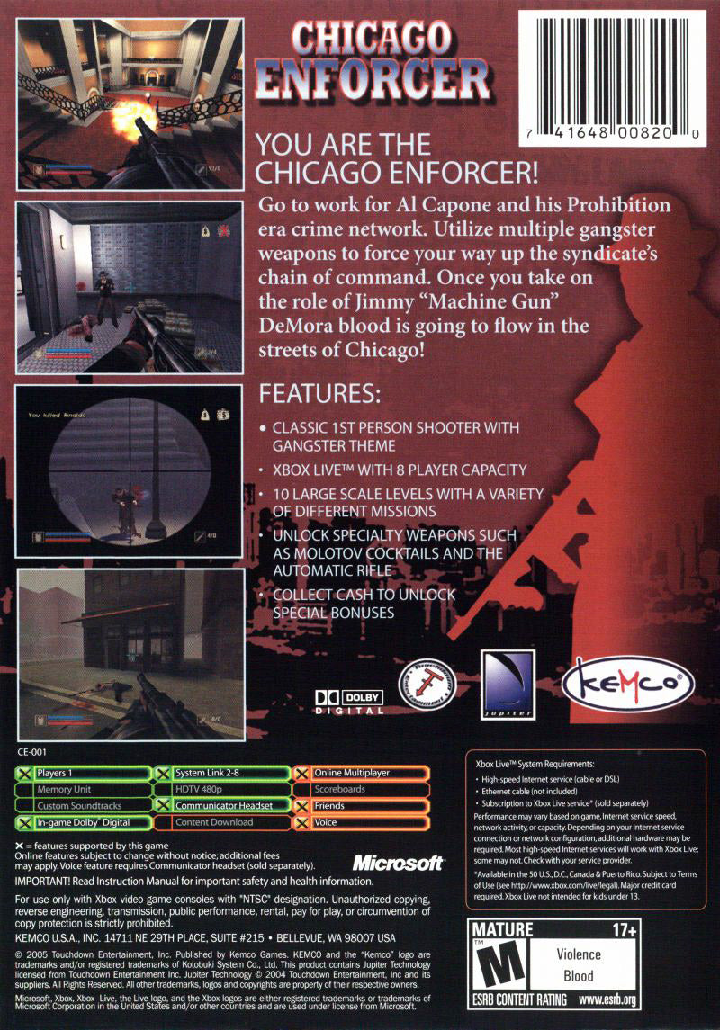 Chicago Enforcer Xbox - Video Game - Used - CaveGamers - Image 2
