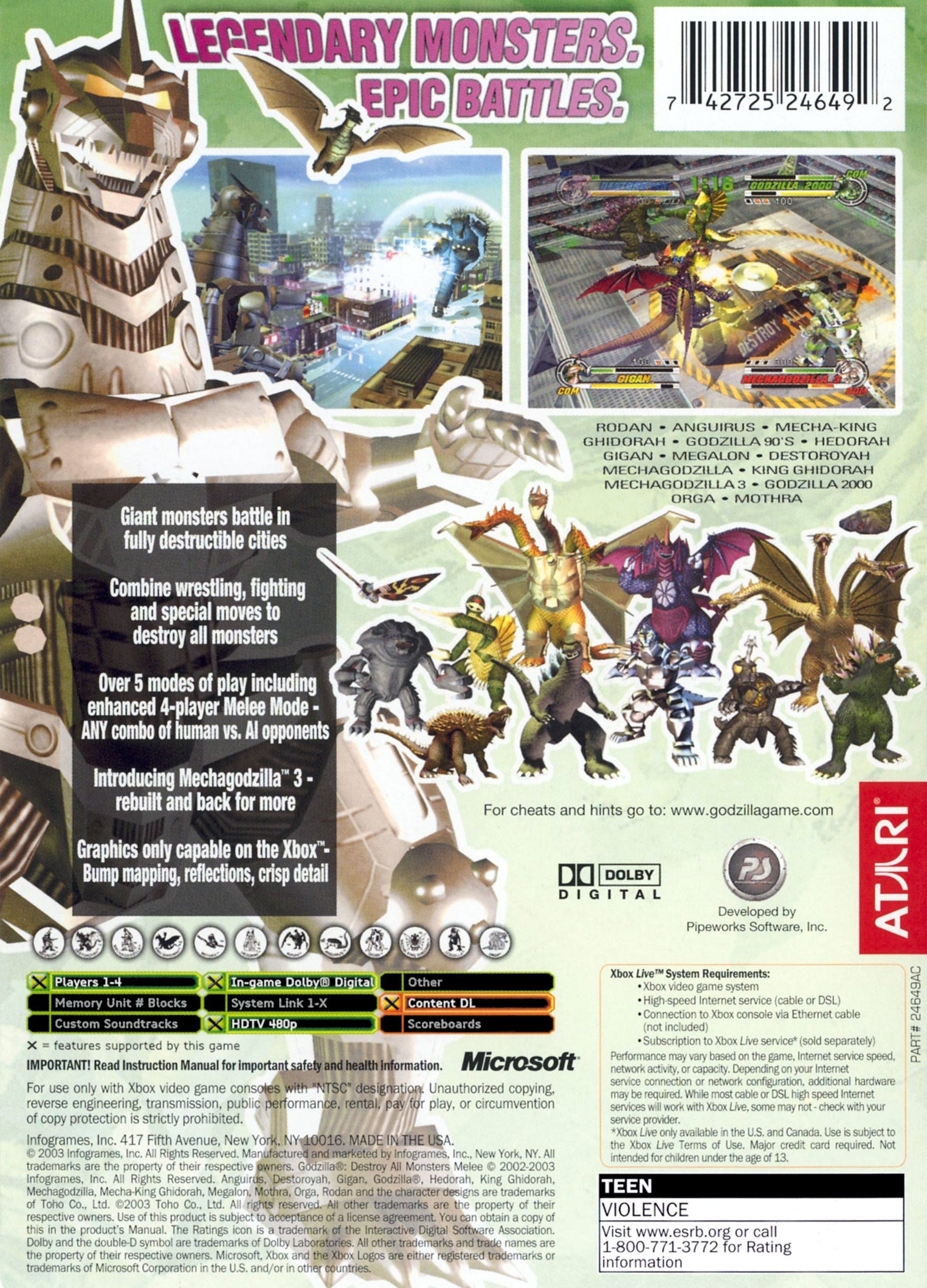 Godzilla Destroy All Monsters Melee