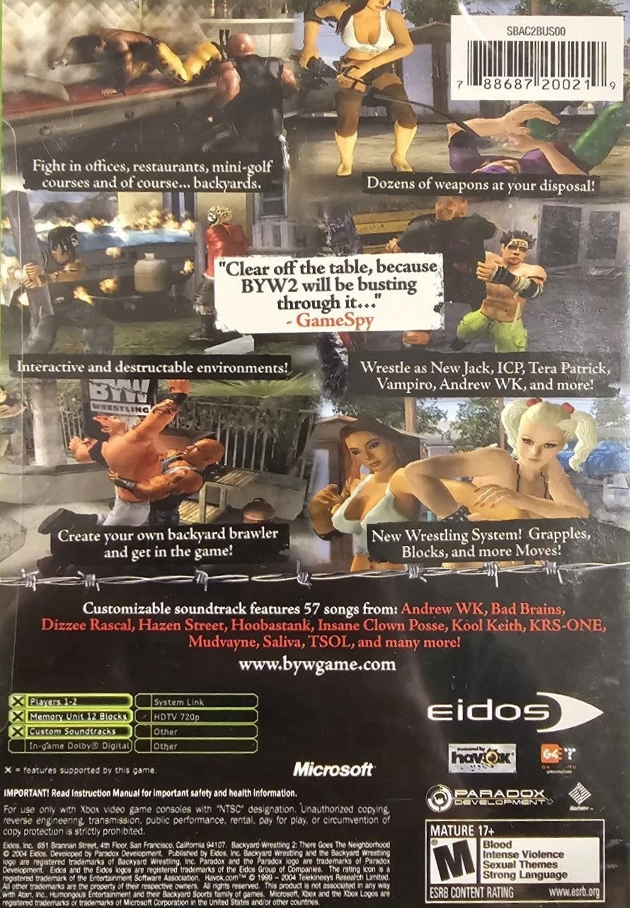 Backyard Wrestling 2 Xbox - Video Game - Used - CaveGamers - Image 2