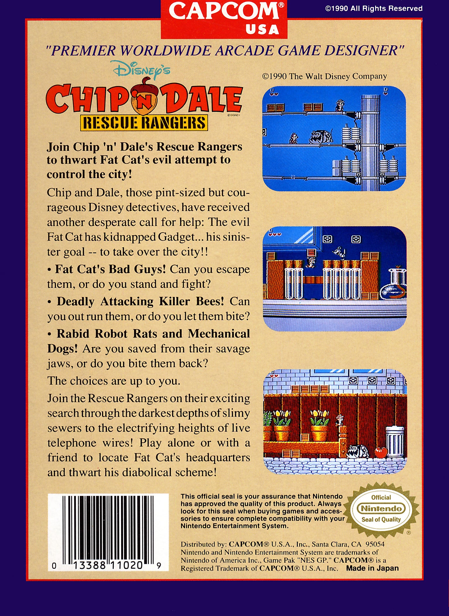 Chip and Dale Rescue Rangers NES - Video Game - Used - CaveGamers - Image 2