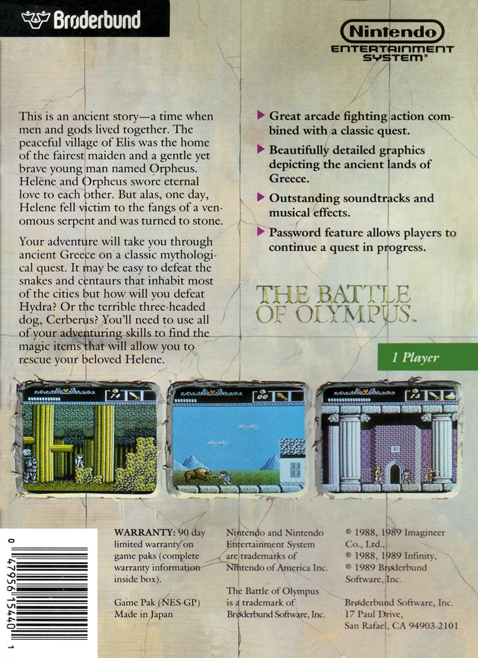 Battle of Olympus NES - Video Game - Used - CaveGamers - Image 2