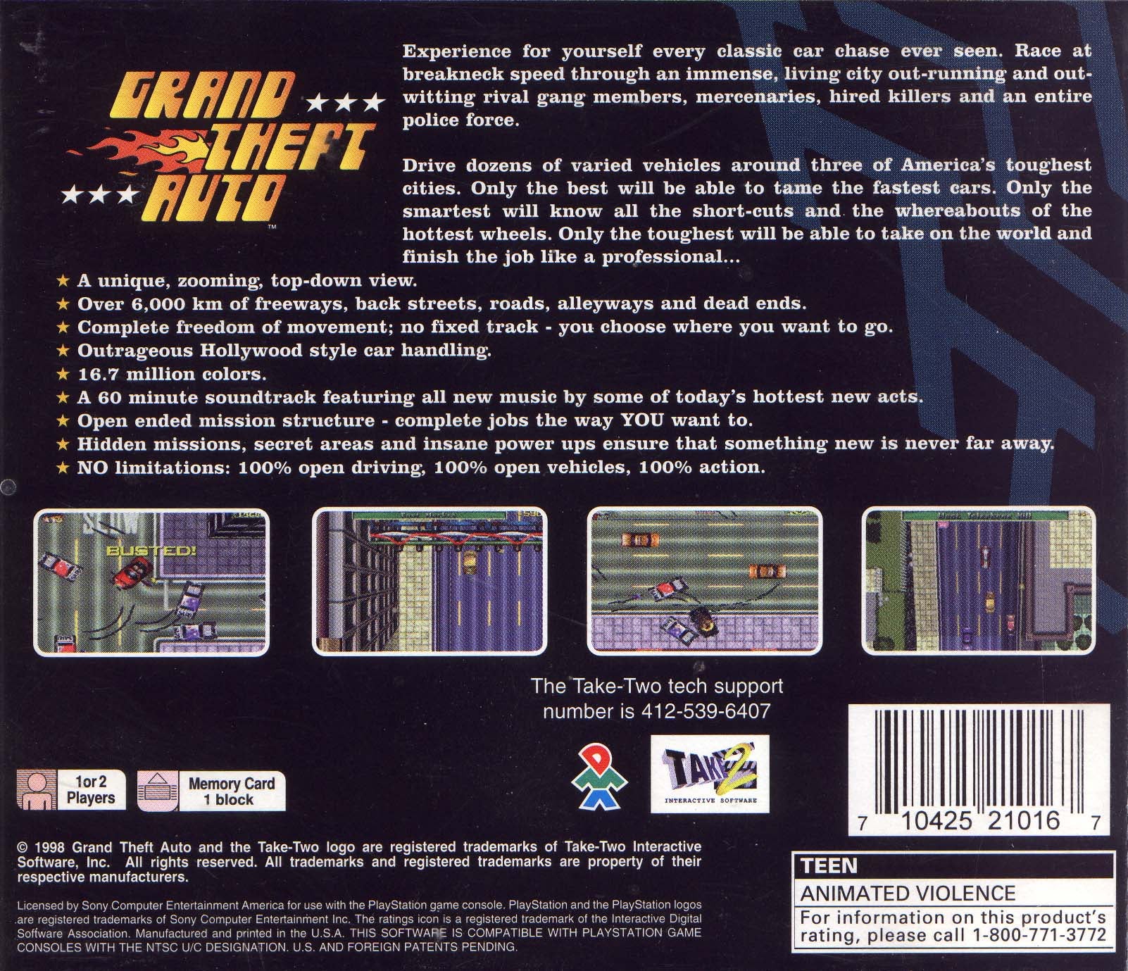 Grand Theft Auto Playstation - Video Game - Used - CaveGamers - Image 2