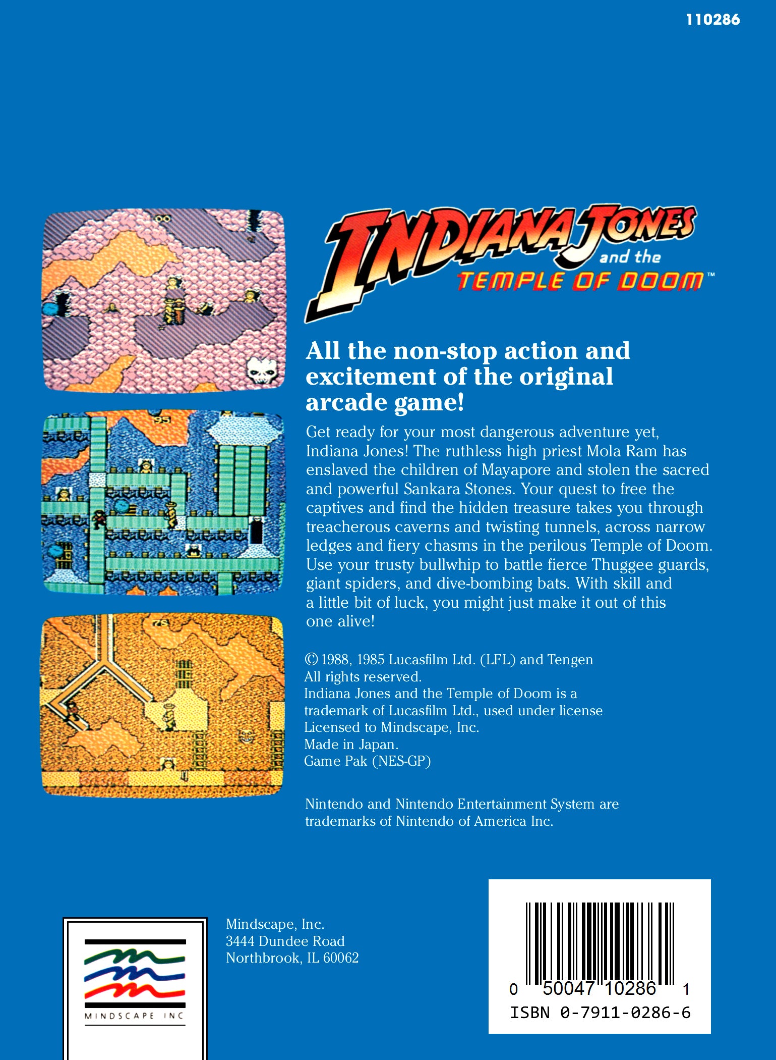 Indiana Jones and the Temple of Doom - Video Game - Used - CaveGamers - Image 2
