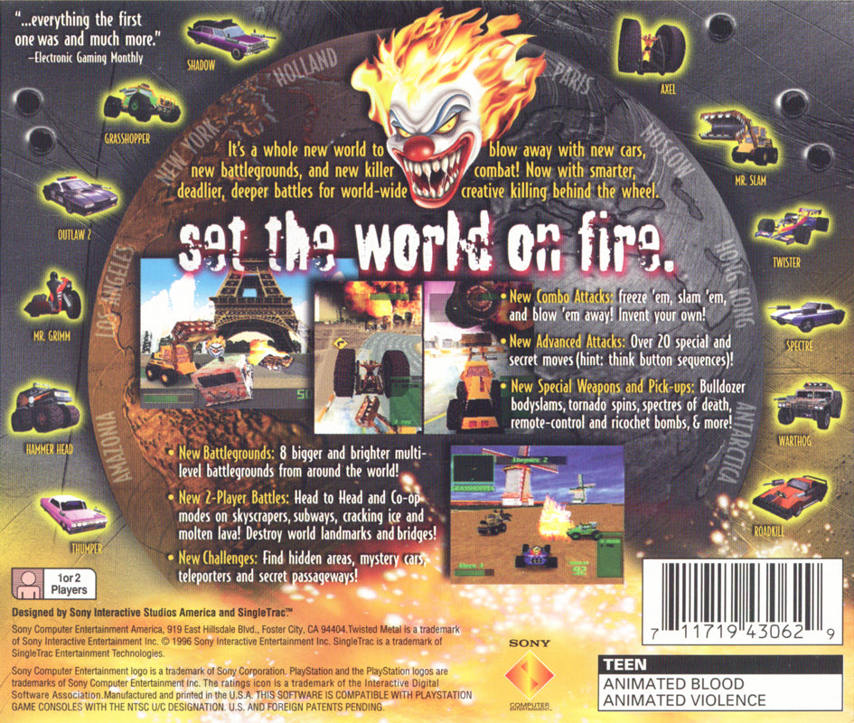 Twisted Metal 2 Playstation - Video Game - Used - CaveGamers - Image 2