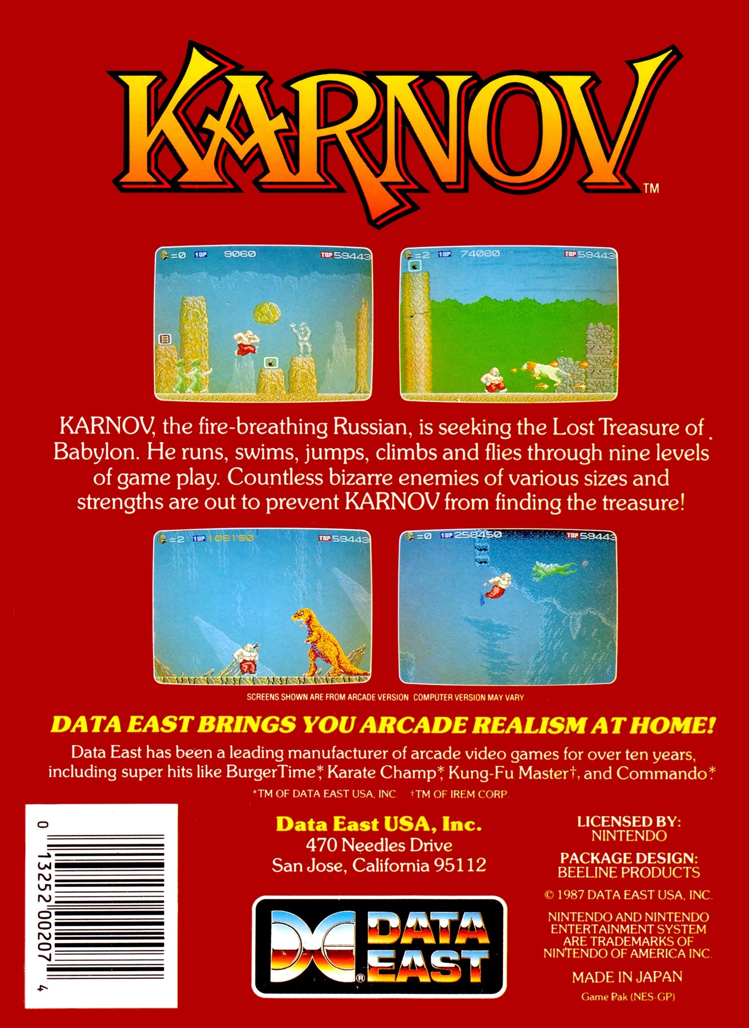 Karnov NES - Video Game - Used - CaveGamers - Image 2
