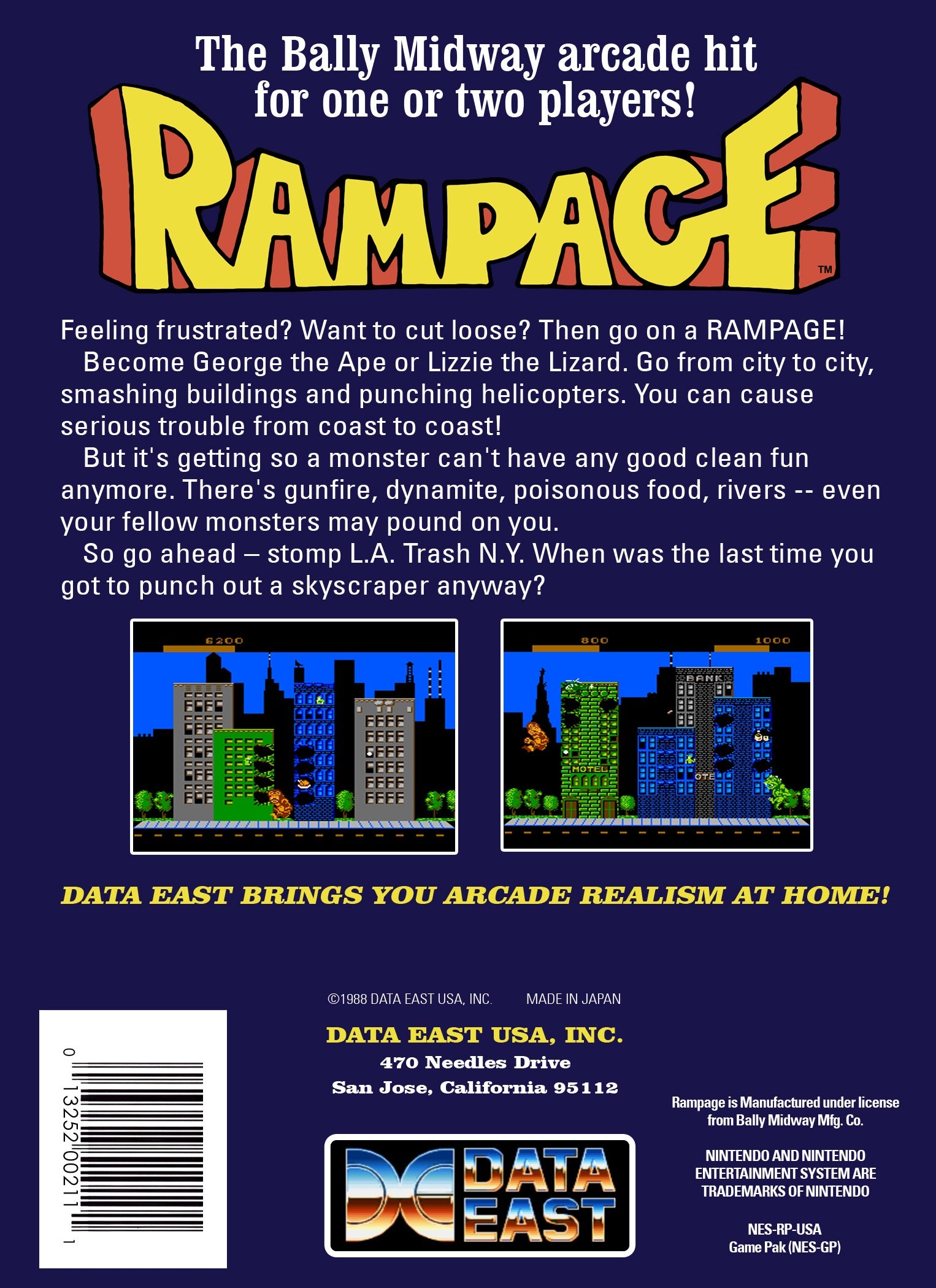 Rampage NES - Video Game - Used - CaveGamers - Image 2