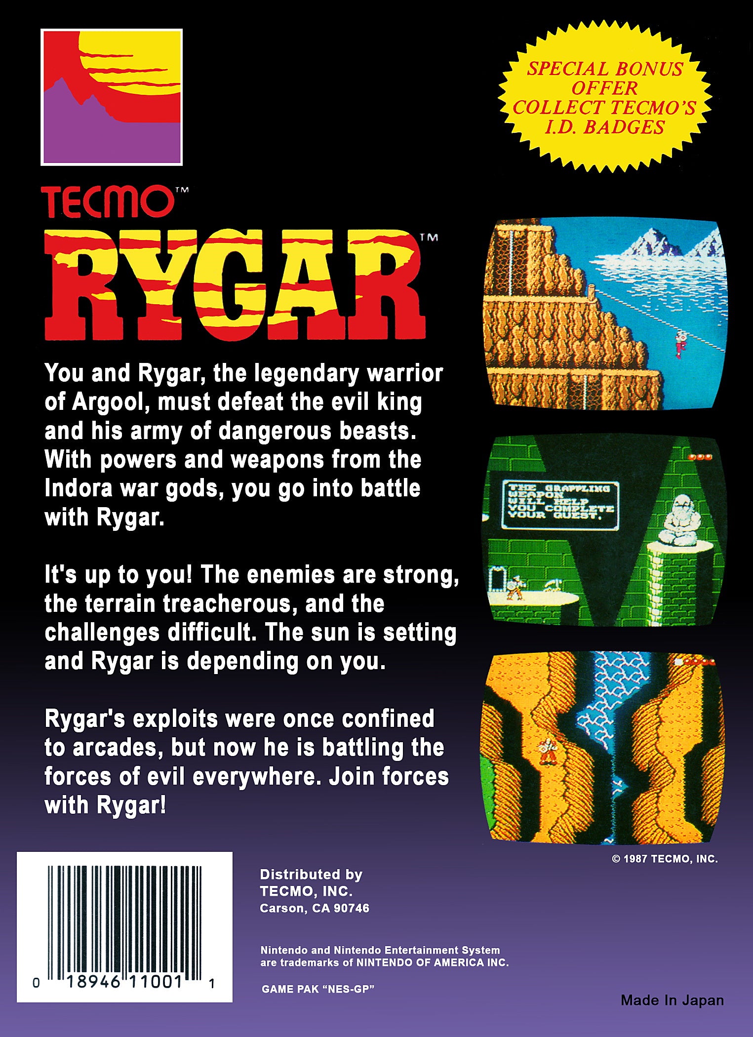 Rygar NES - Video Game - Used - CaveGamers - Image 2