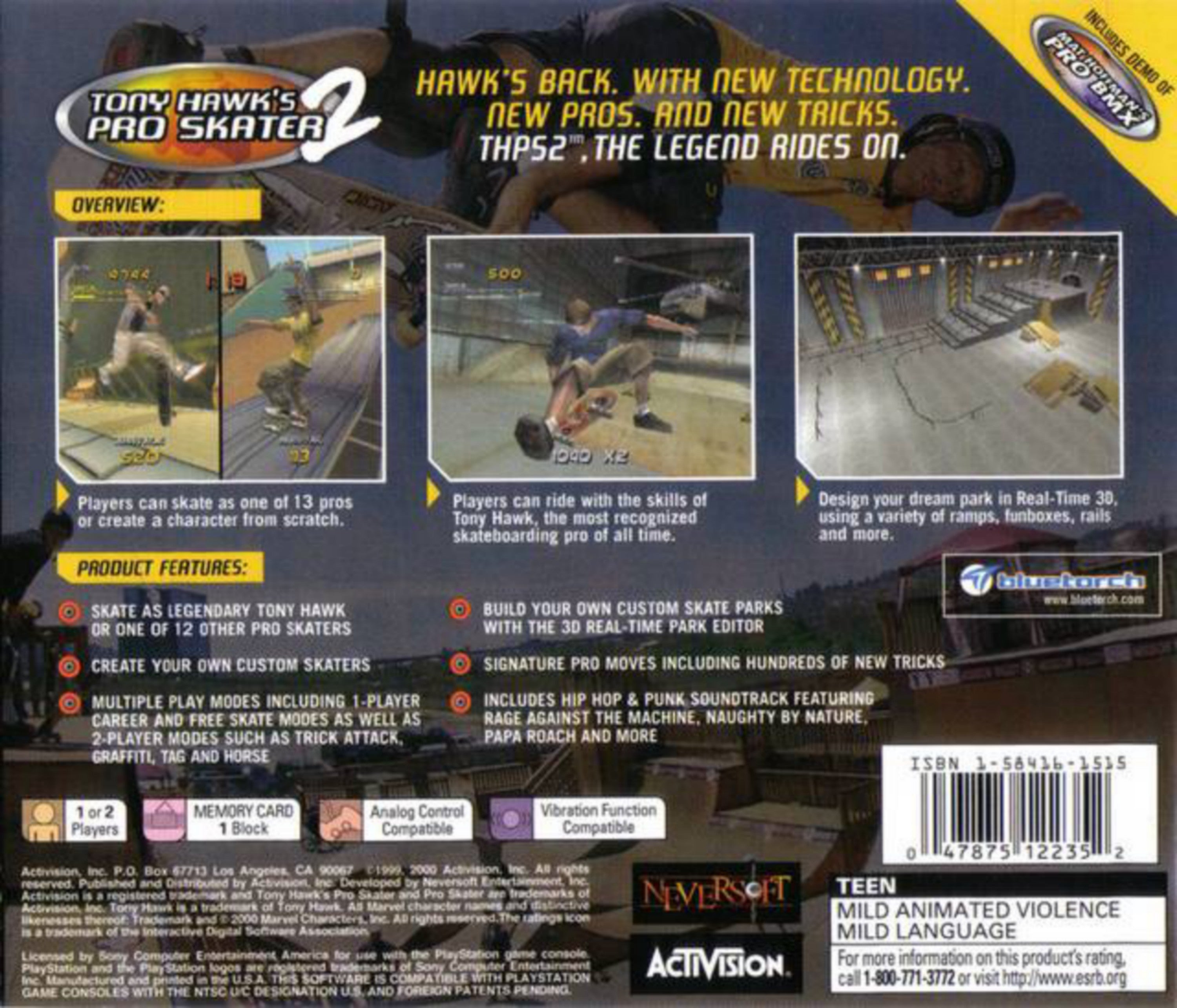 Tony Hawk's Pro Skater 2 Playstation - Video Game - Used - CaveGamers - Image 2