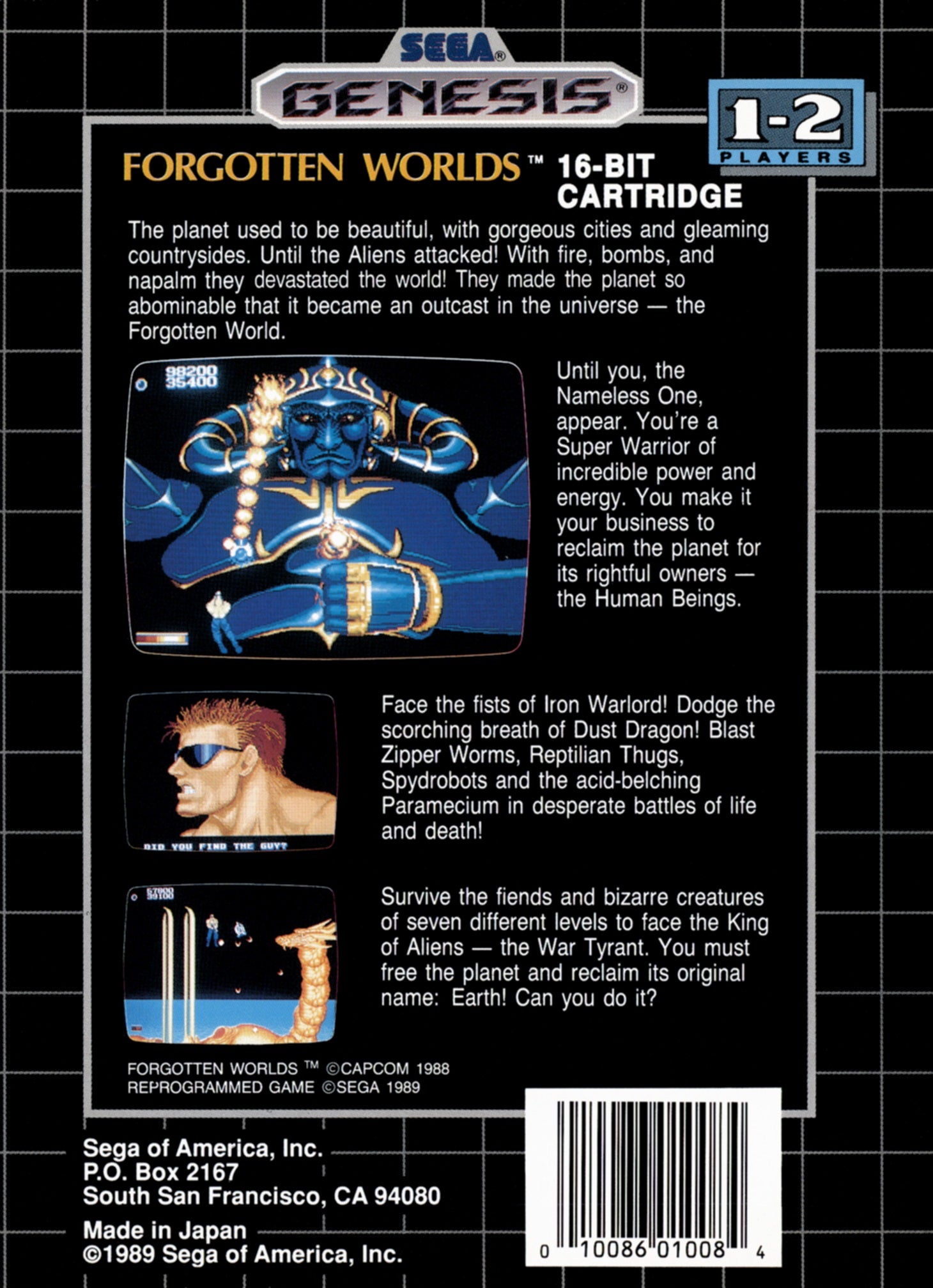 Forgotten Worlds Genesis - Video Game - Used - CaveGamers - Image 2