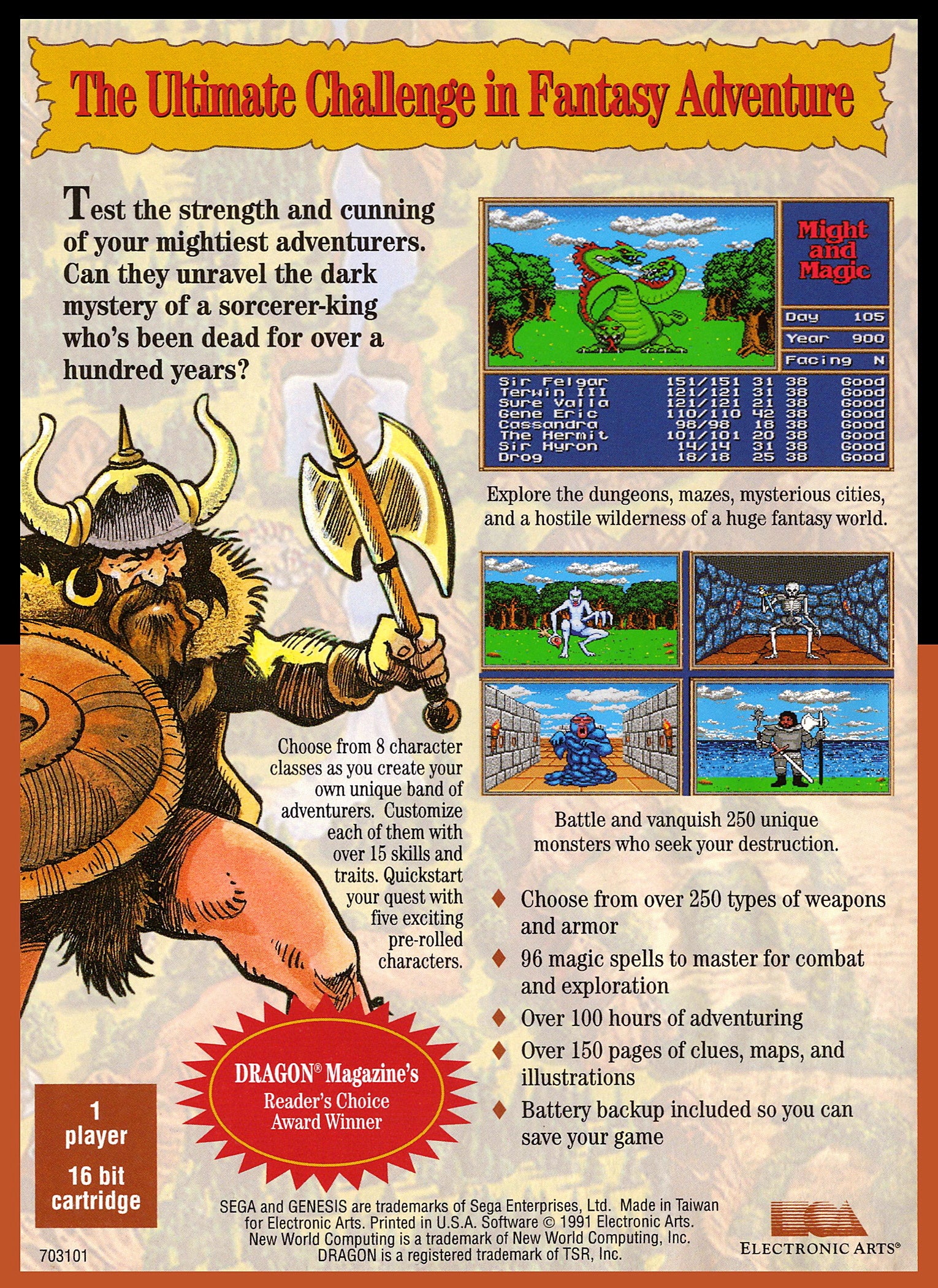 Might & Magic: Gates to Another World Genesis - Video Game - Used - CaveGamers - Image 2