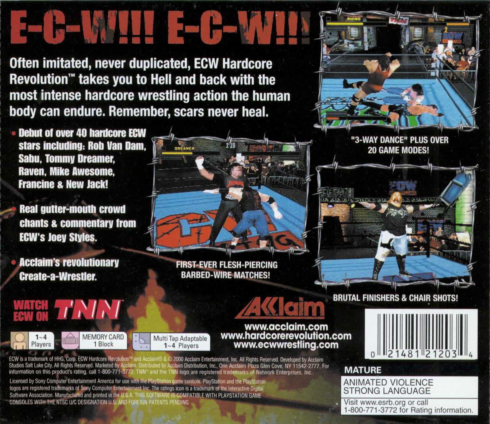 ECW Hardcore Revolution Playstation - Video Game - Used - CaveGamers - Image 2