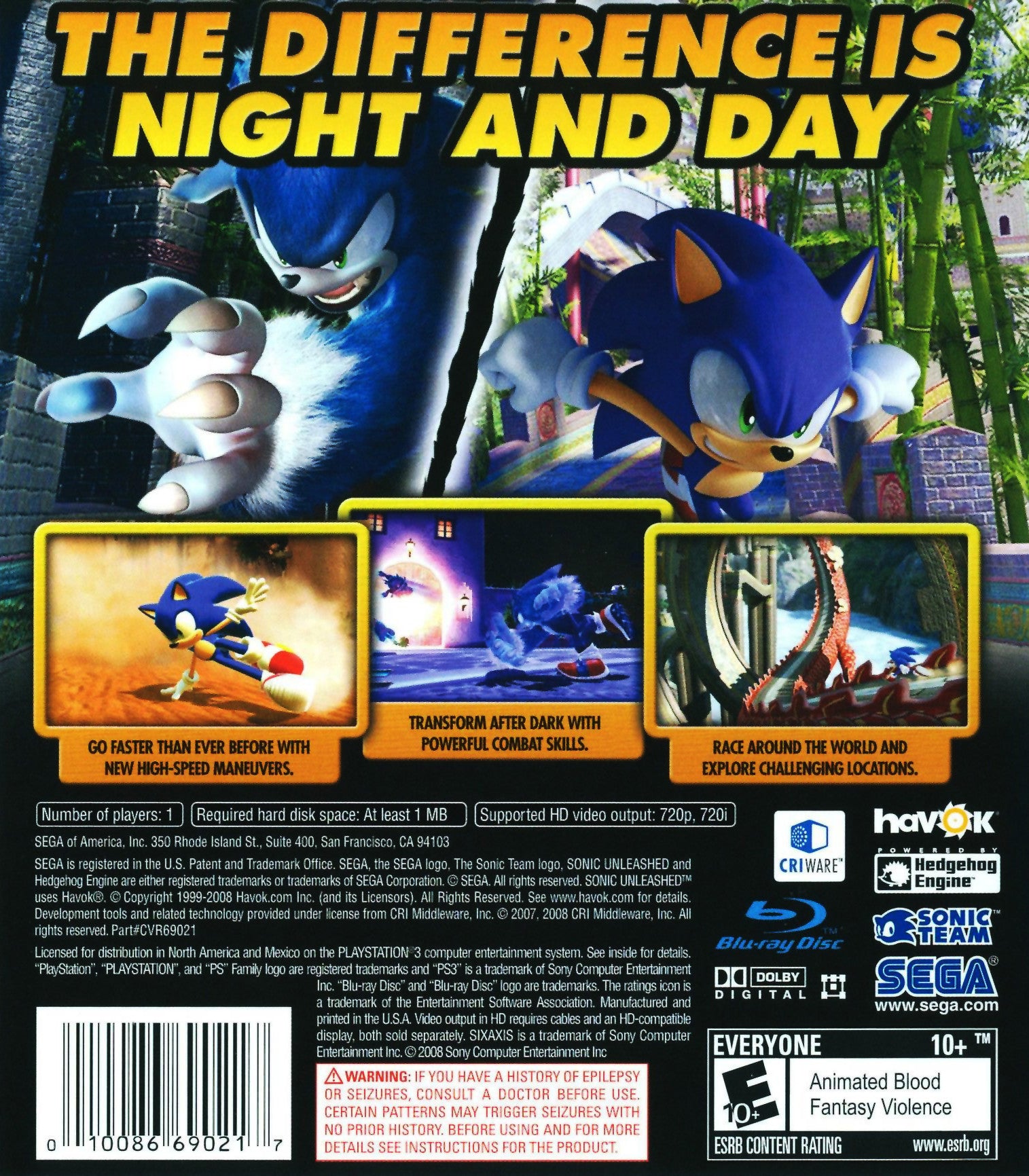 Sonic Unleashed PS3 - Video Game - Used - CaveGamers - Image 2