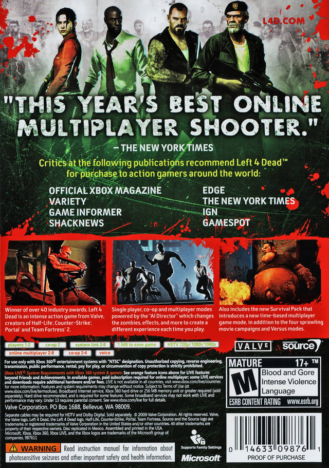 Left 4 Dead - Game of the Year Edition Xbox 360 - Video Game - Used - CaveGamers - Image 2