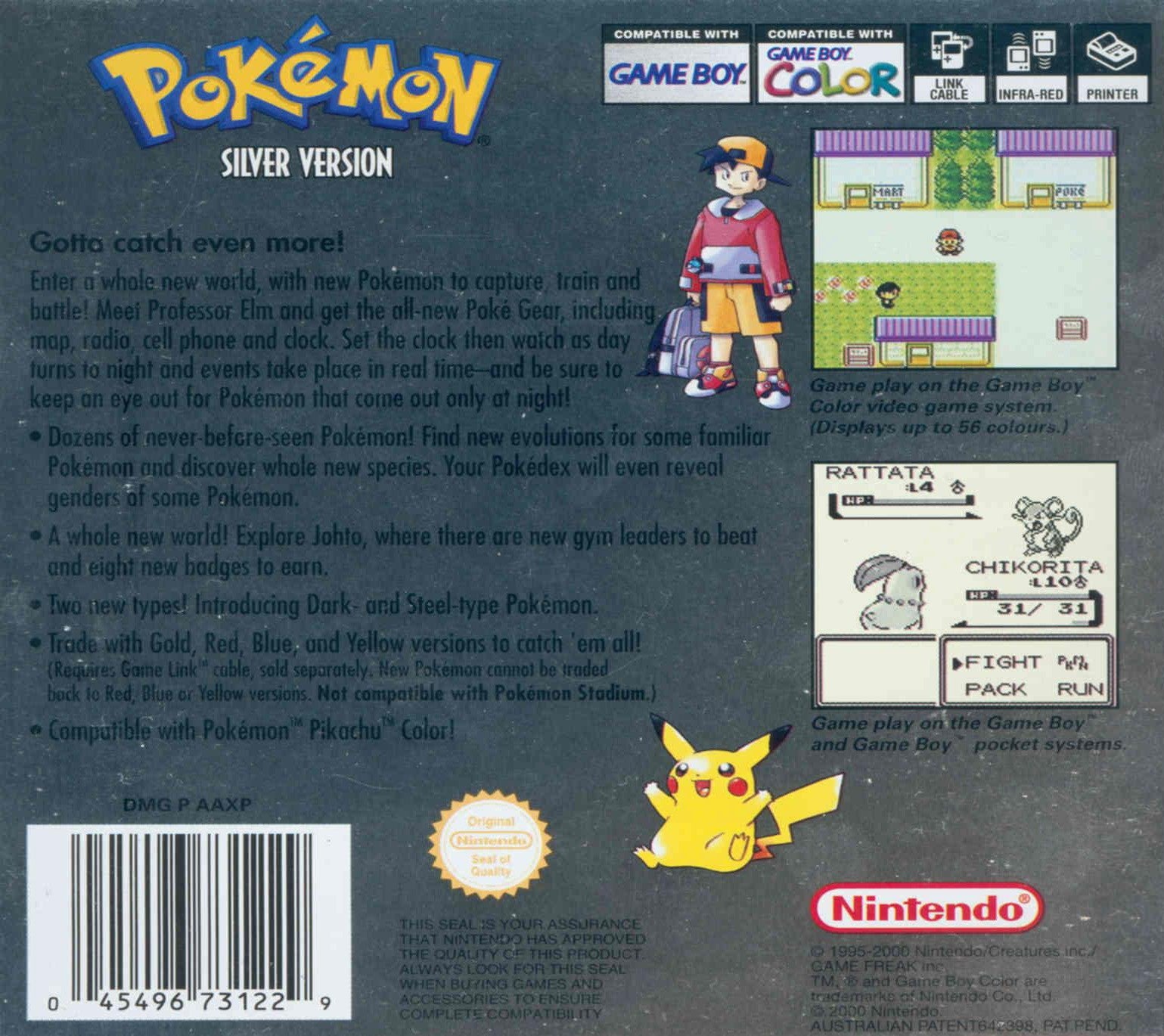 Pokemon Silver Version Game Boy Color - Video Game - Used - CaveGamers - Image 2
