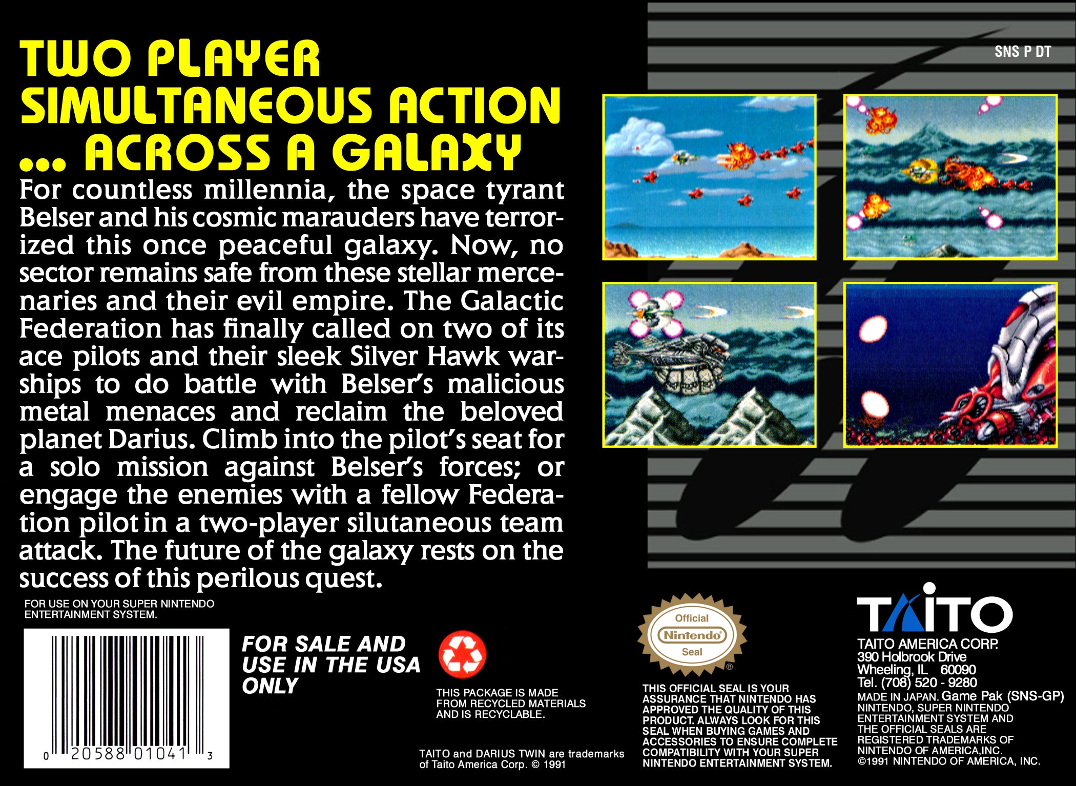 Darius Twin SNES - Video Game - Used - CaveGamers - Image 2