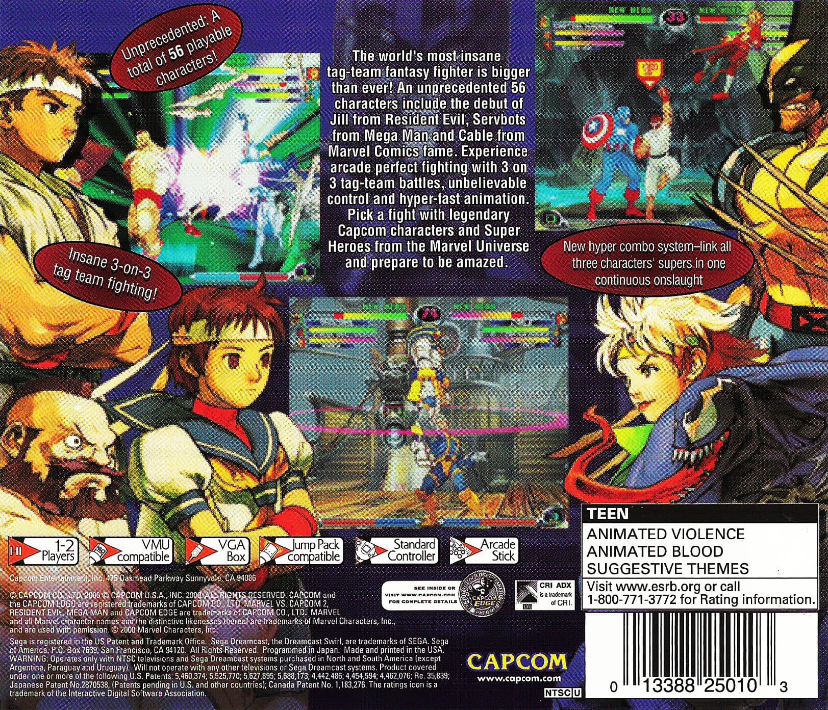 Marvel vs Capcom 2 DreamCast - Video Game - Used - CaveGamers - Image 2