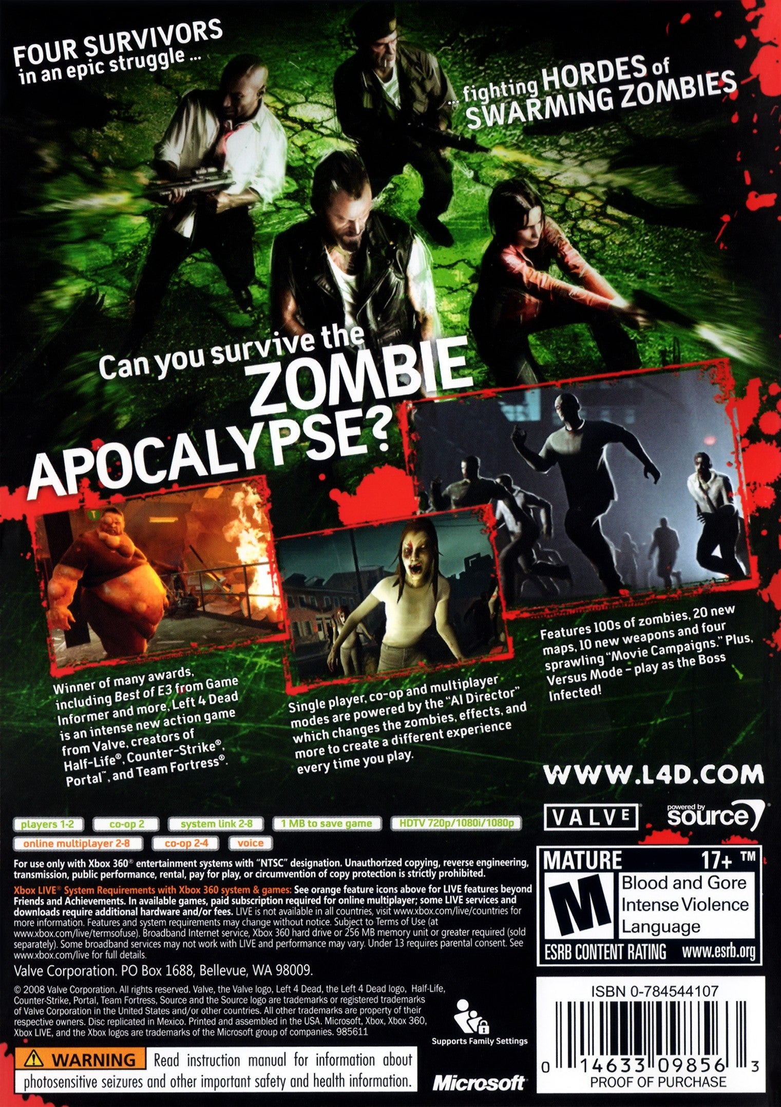 Left 4 Dead Xbox 360 - Video Game - Used - CaveGamers - Image 2