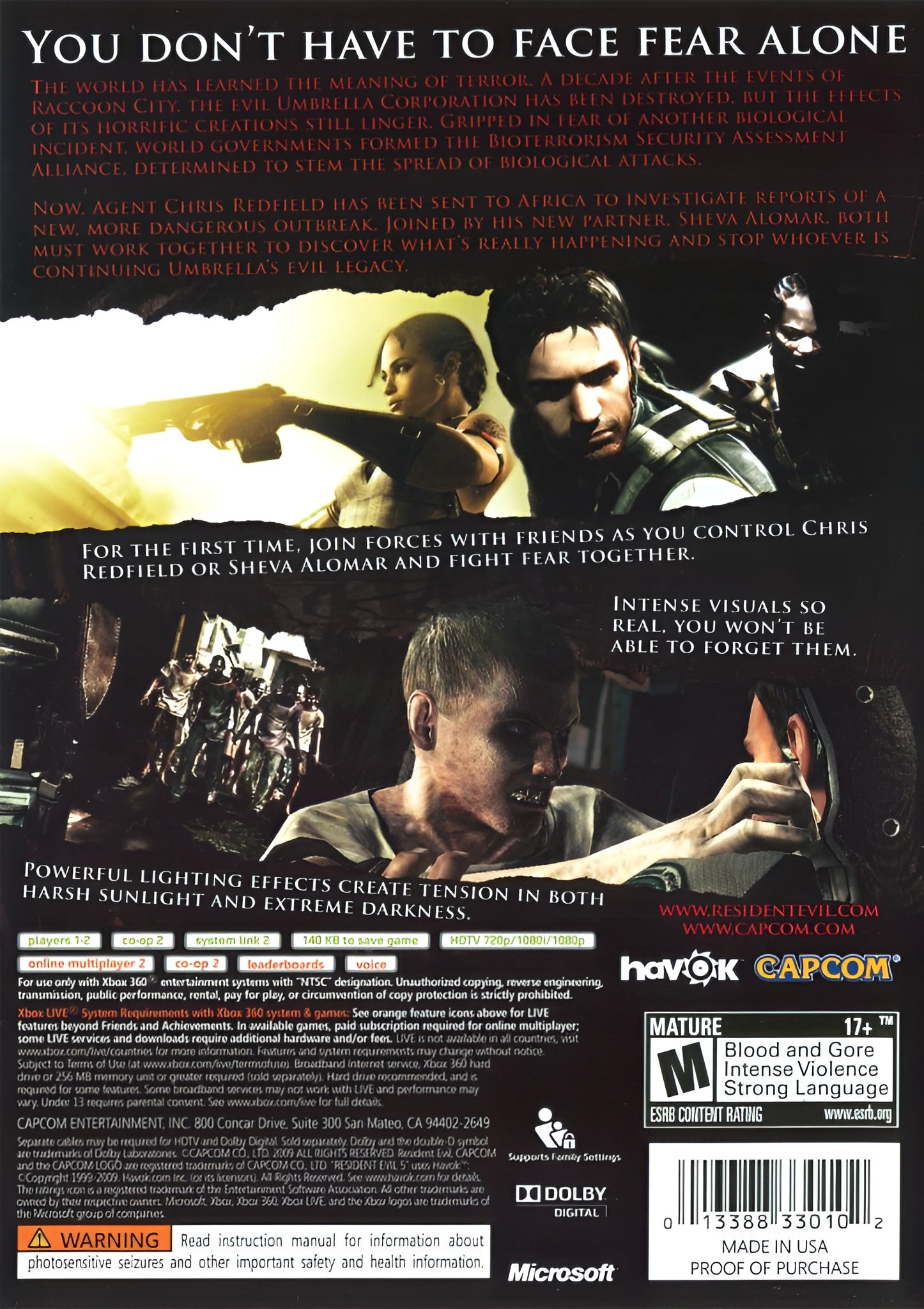 Resident Evil 5 Xbox 360 - Video Game - Used - CaveGamers - Image 2