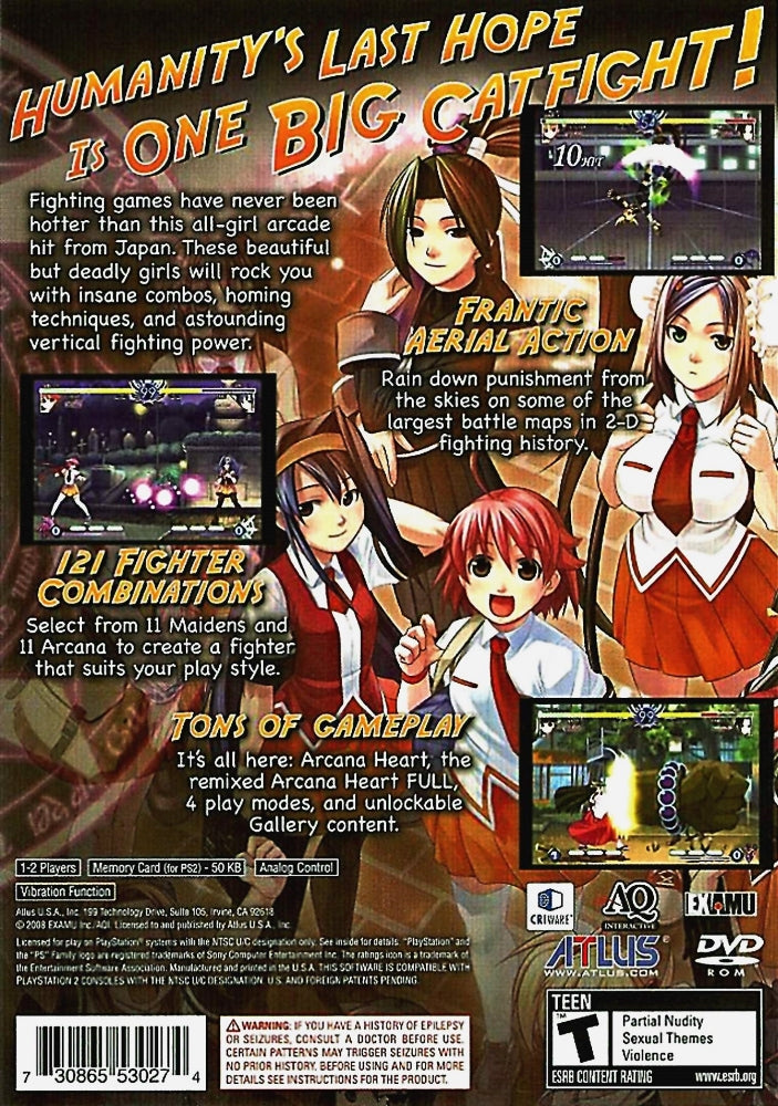 Arcana Heart PS2 - Video Game - Used - CaveGamers - Image 2