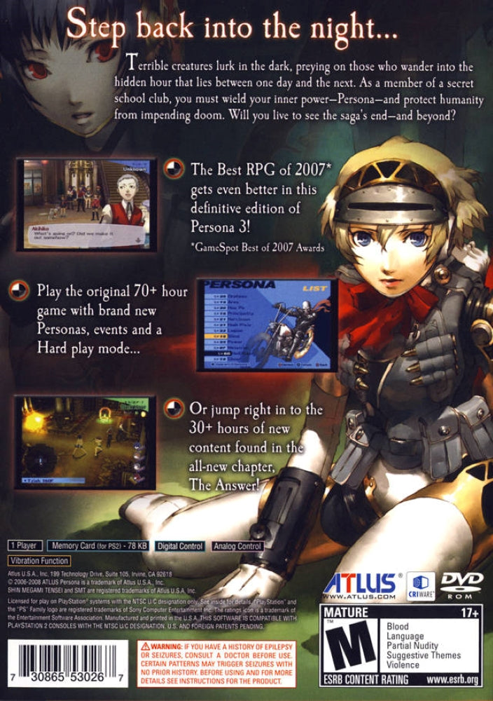 Shin Megami Tensei: Persona 3 FES PS2 - Video Game - Used - CaveGamers - Image 2