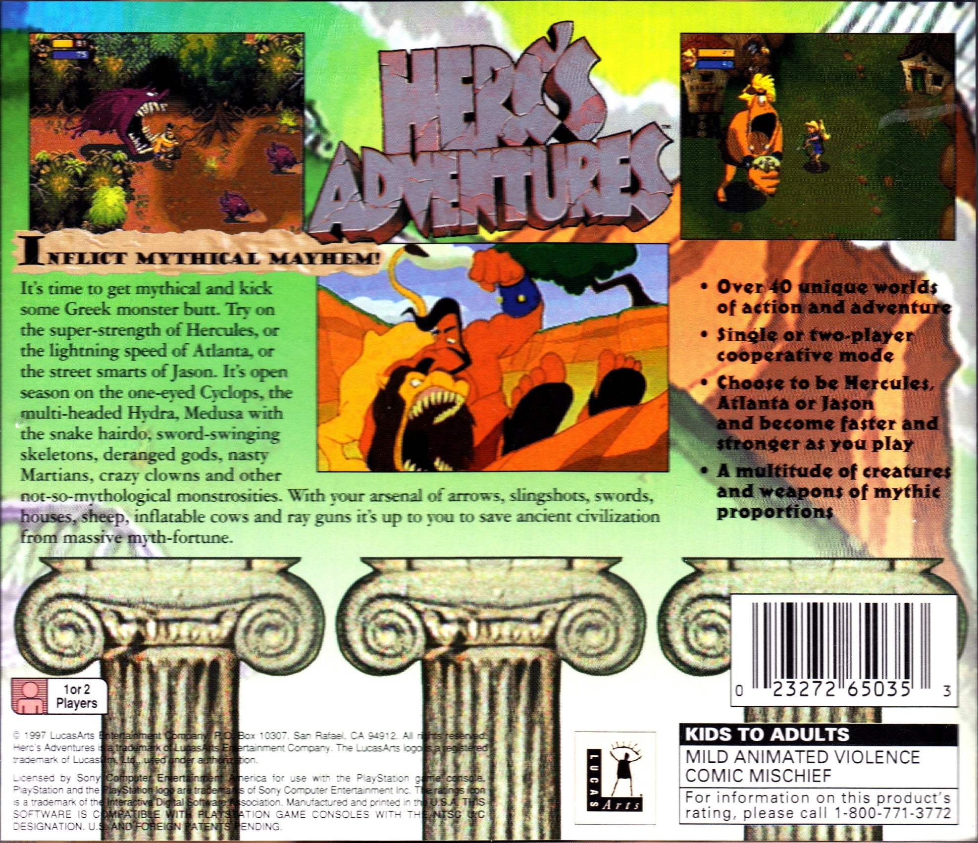 Herc's Adventures Playstation - Video Game - Used - CaveGamers - Image 2