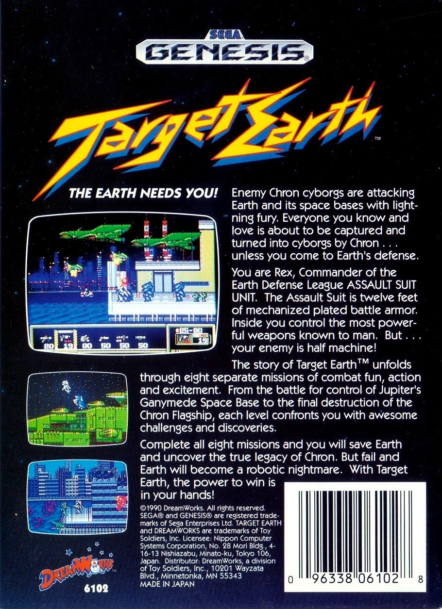 Target Earth Genesis - Video Game - Used - CaveGamers - Image 2