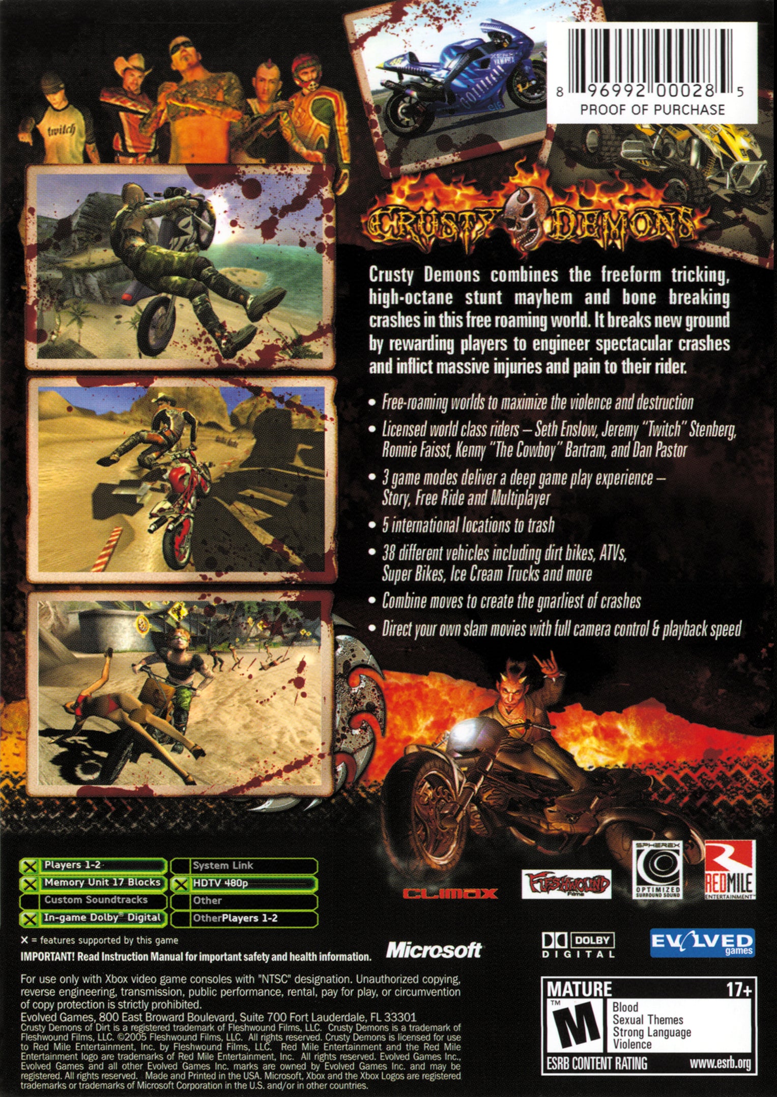 Crusty Demons Xbox - Video Game - Used - CaveGamers - Image 2