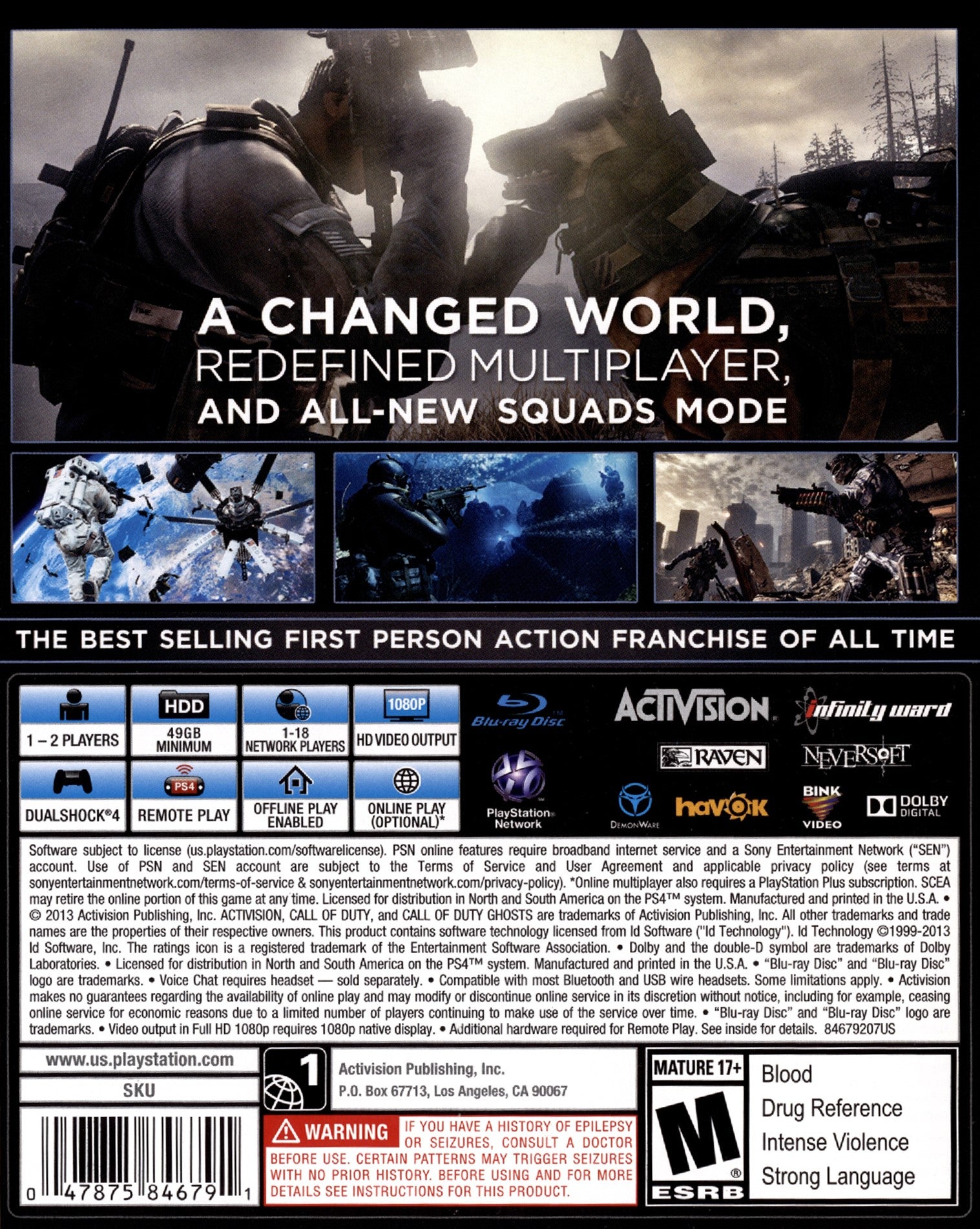 Call of Duty: Ghosts PS4 - Video Game - Used - CaveGamers - Image 2