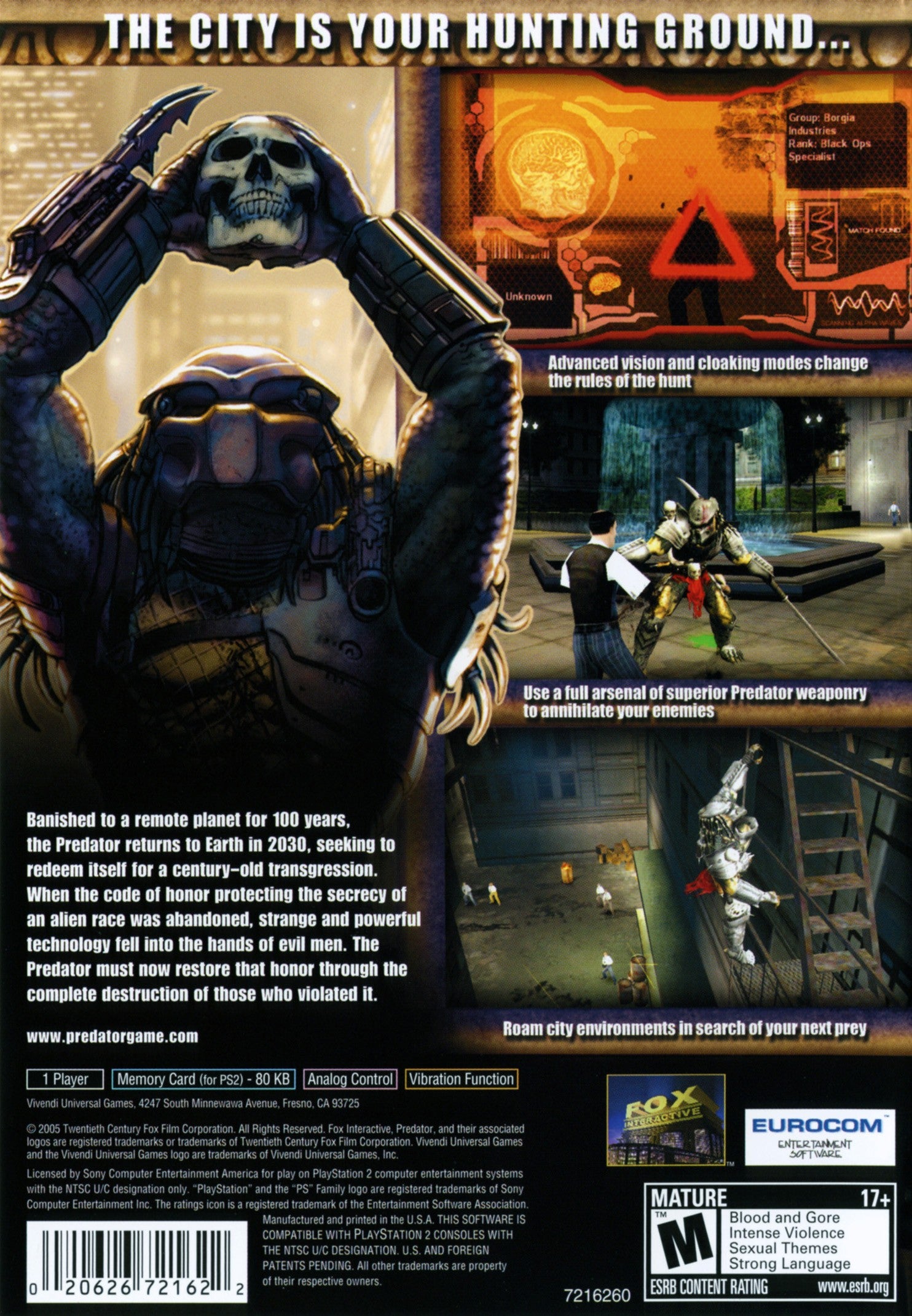 Predator Concrete Jungle PS2 - Video Game - Used - CaveGamers - Image 2