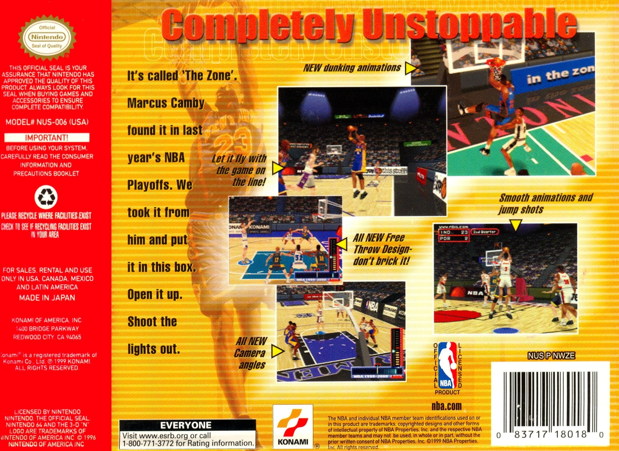 NBA In The Zone 2000 N64 - Video Game - Used - CaveGamers - Image 2
