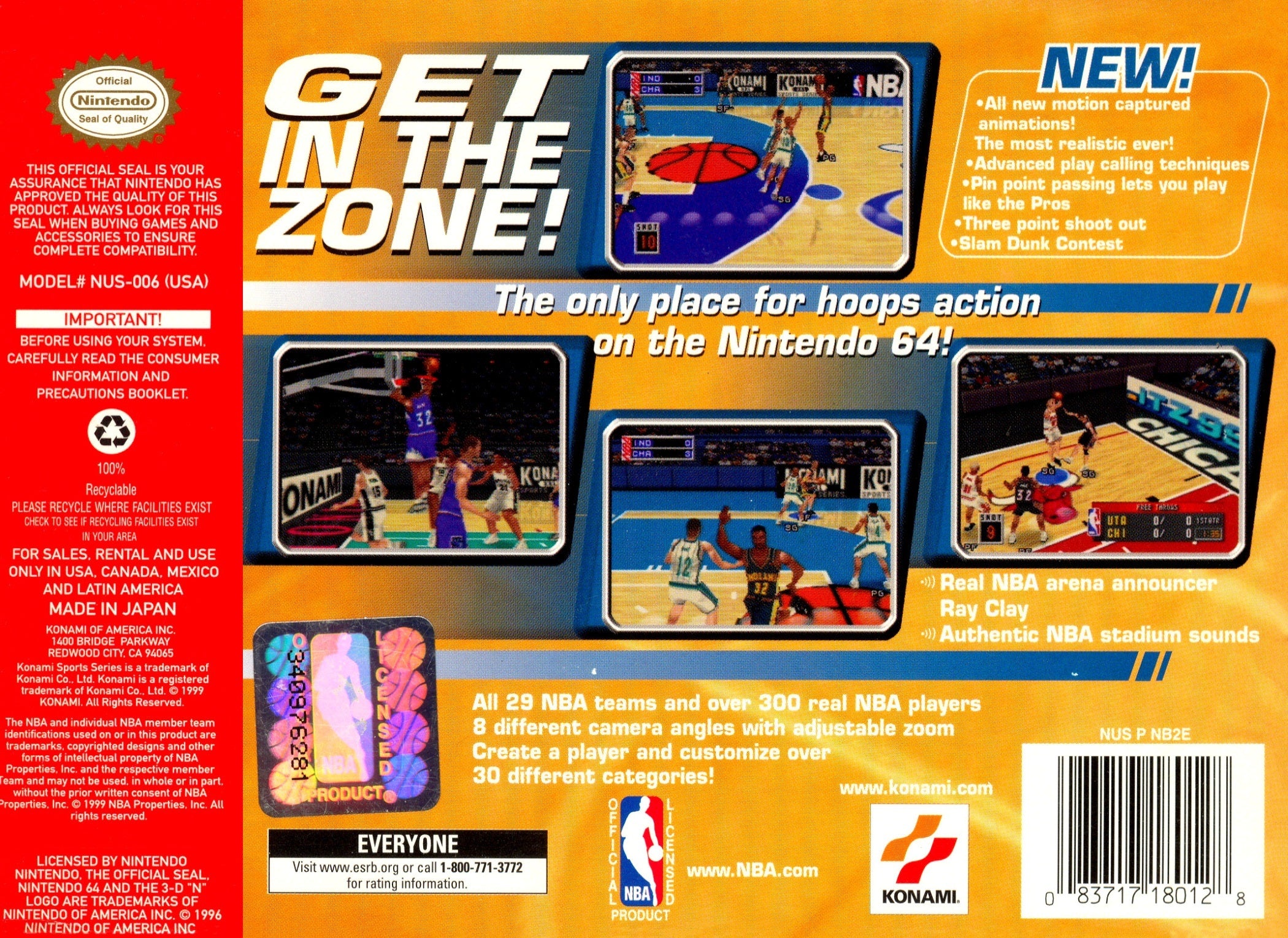 NBA In the Zone '99 N64 - Video Game - Used - CaveGamers - Image 2