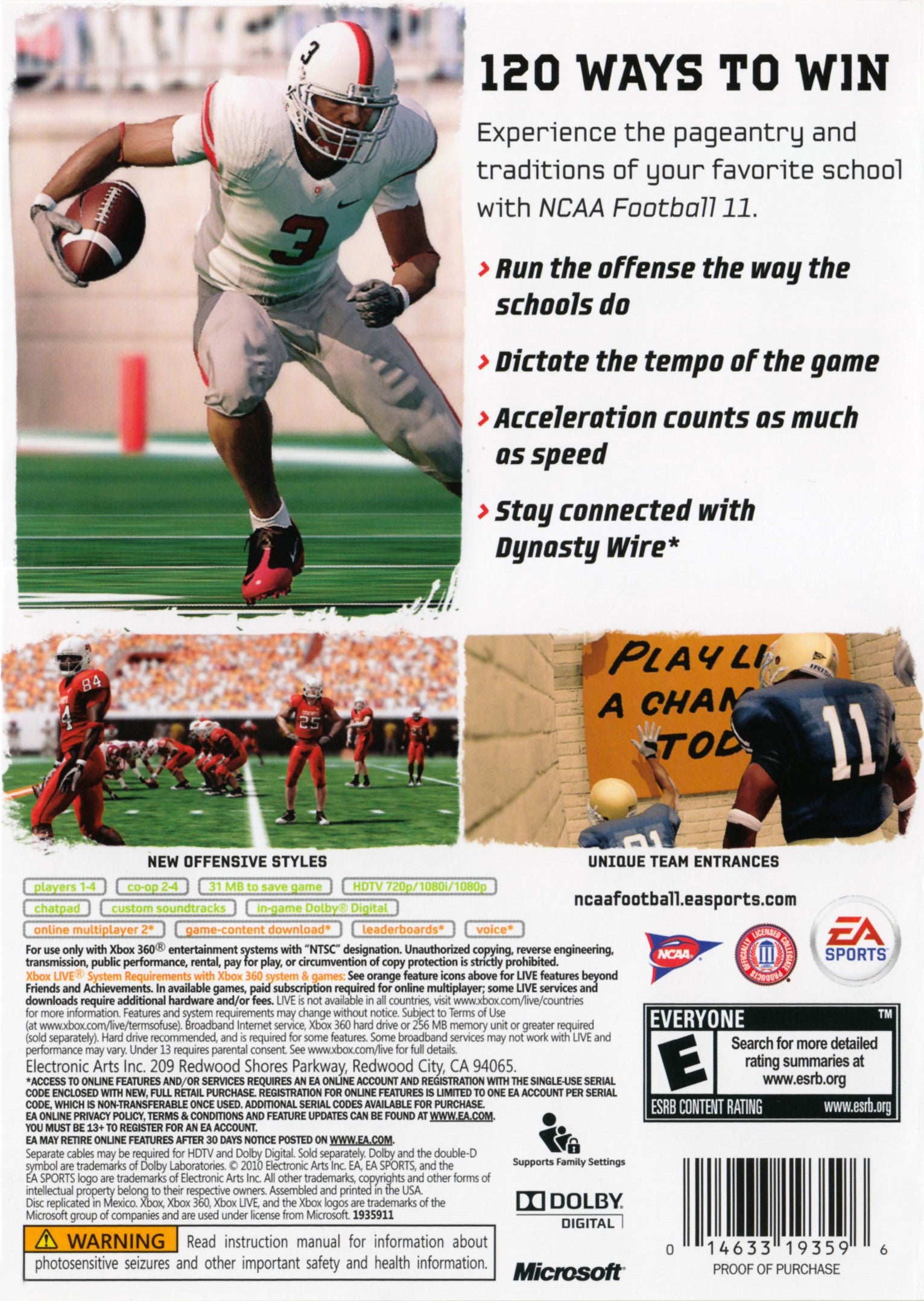 NCAA Football 11 Xbox 360 - Video Game - Used - CaveGamers - Image 2