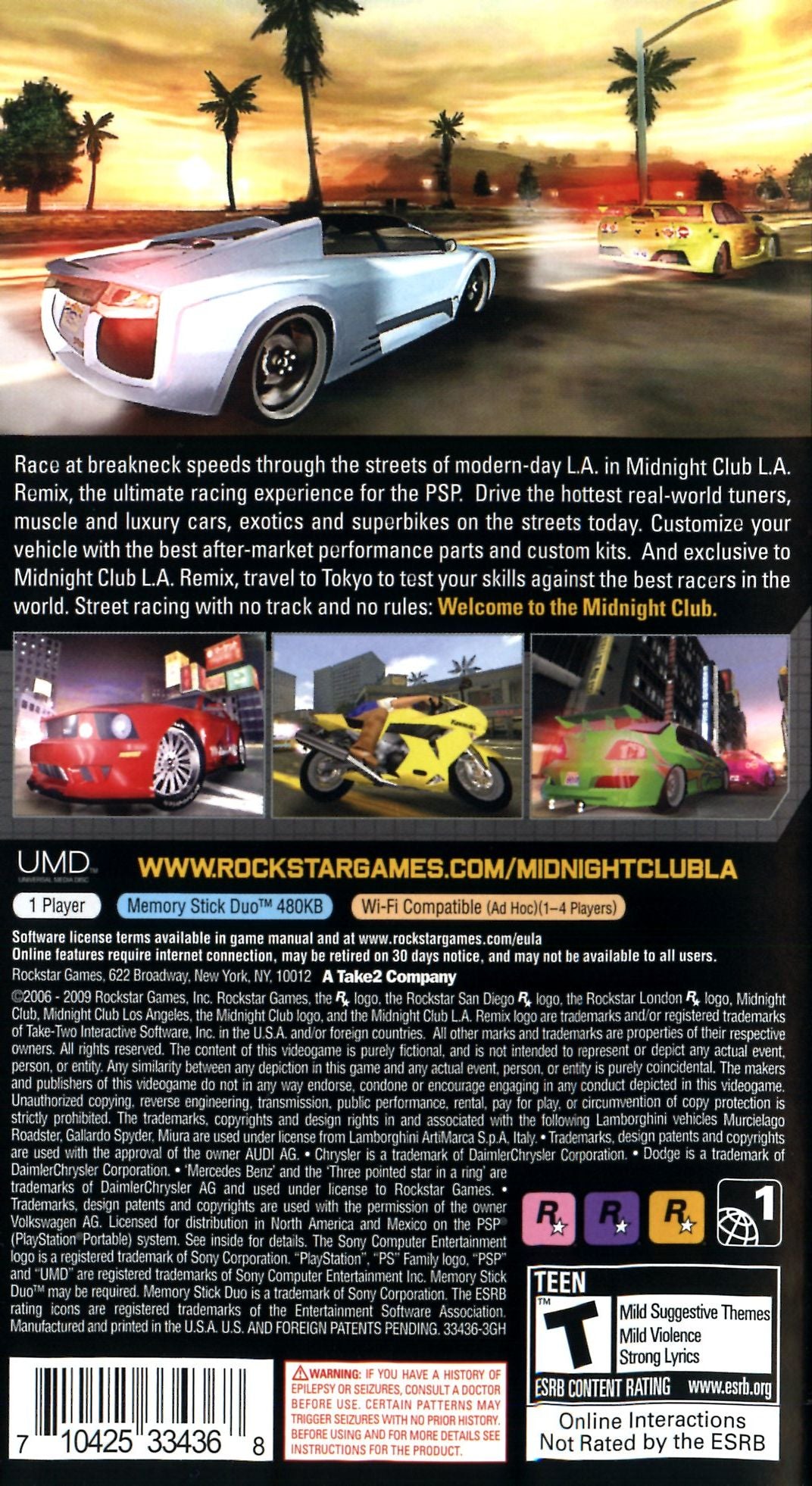 Midnight Club LA Remix PSP - Video Game - Used - CaveGamers - Image 2