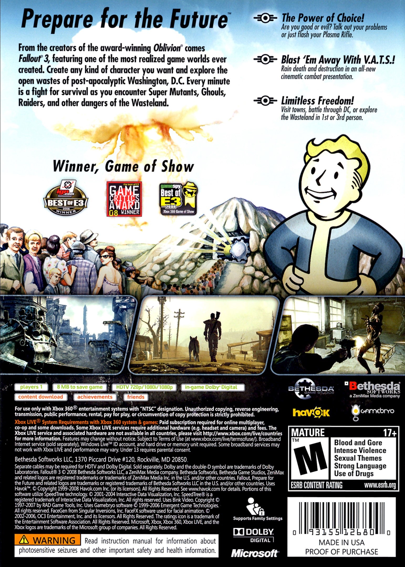 Fallout 3 Xbox 360 - Video Game - Used - CaveGamers - Image 2