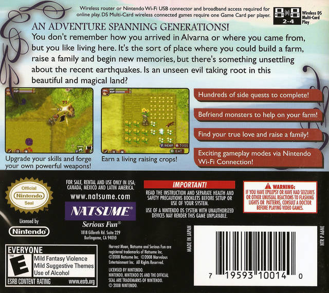 Rune Factory 2 A Fantasy Harvest Moon DS - Video Game - Used - CaveGamers - Image 2