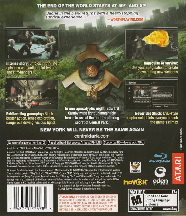 Alone in the Dark Inferno PS3 - Video Game - Used - CaveGamers - Image 2