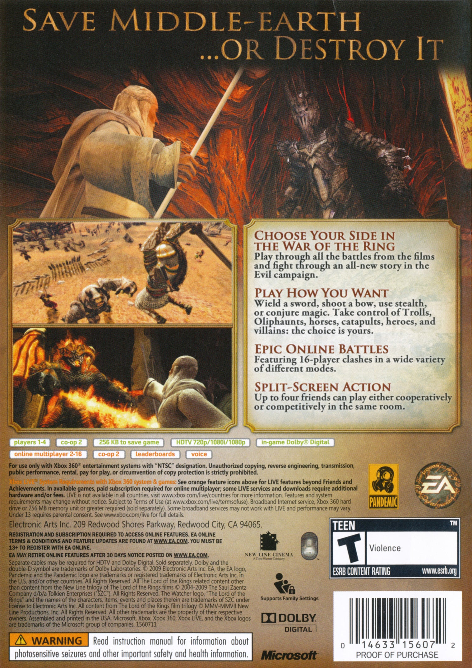 The Lord of the Rings: Conquest Xbox 360 - Video Game - Used - CaveGamers - Image 2