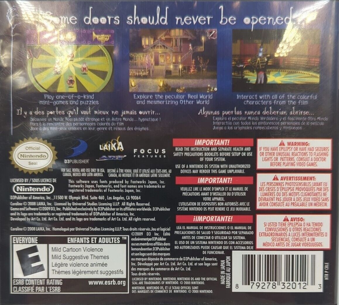 Coraline DS - Video Game - Used - CaveGamers - Image 2