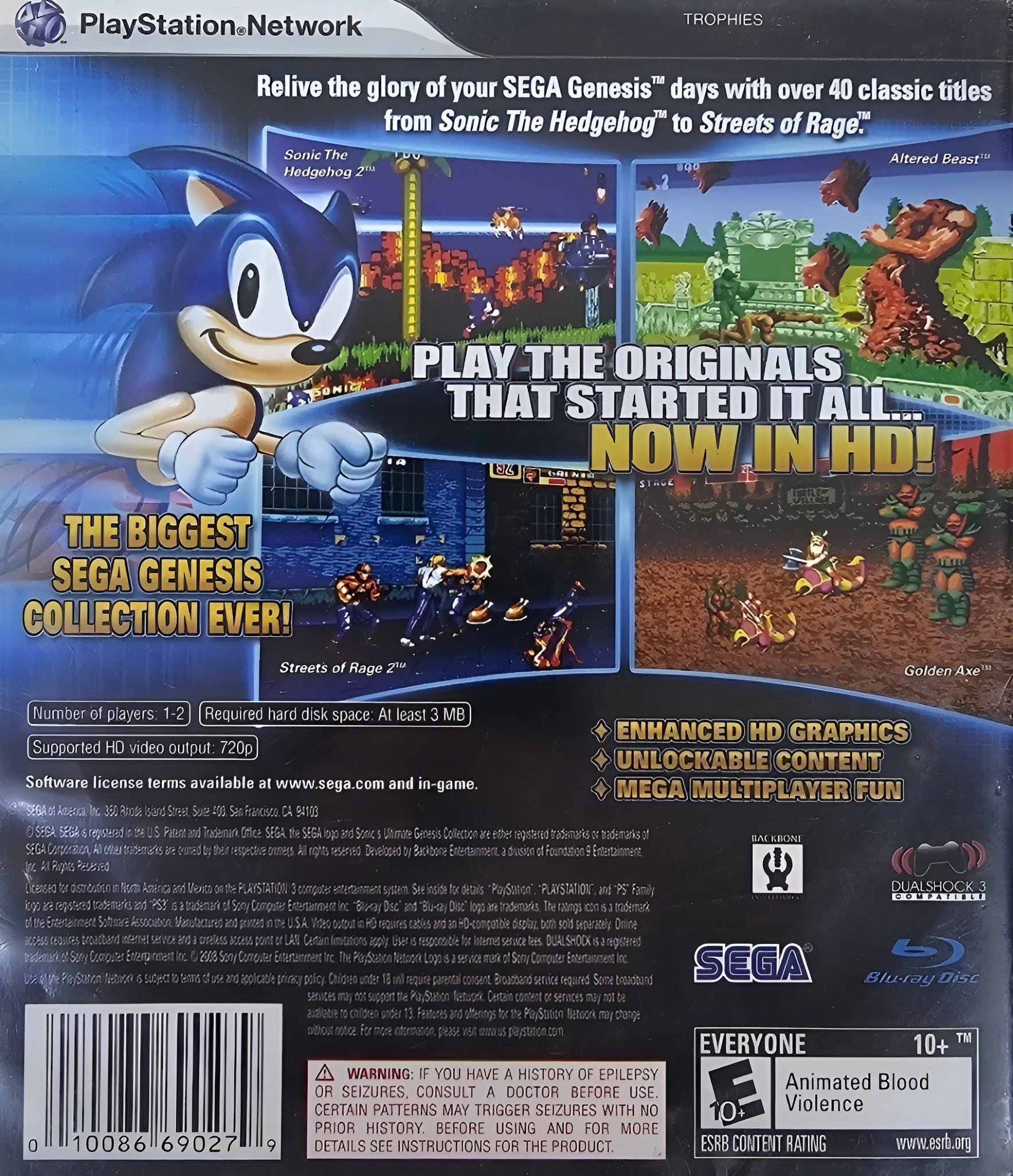 Sonic's Ultimate Genesis Collection PS3 - Video Game - Used - CaveGamers - Image 2