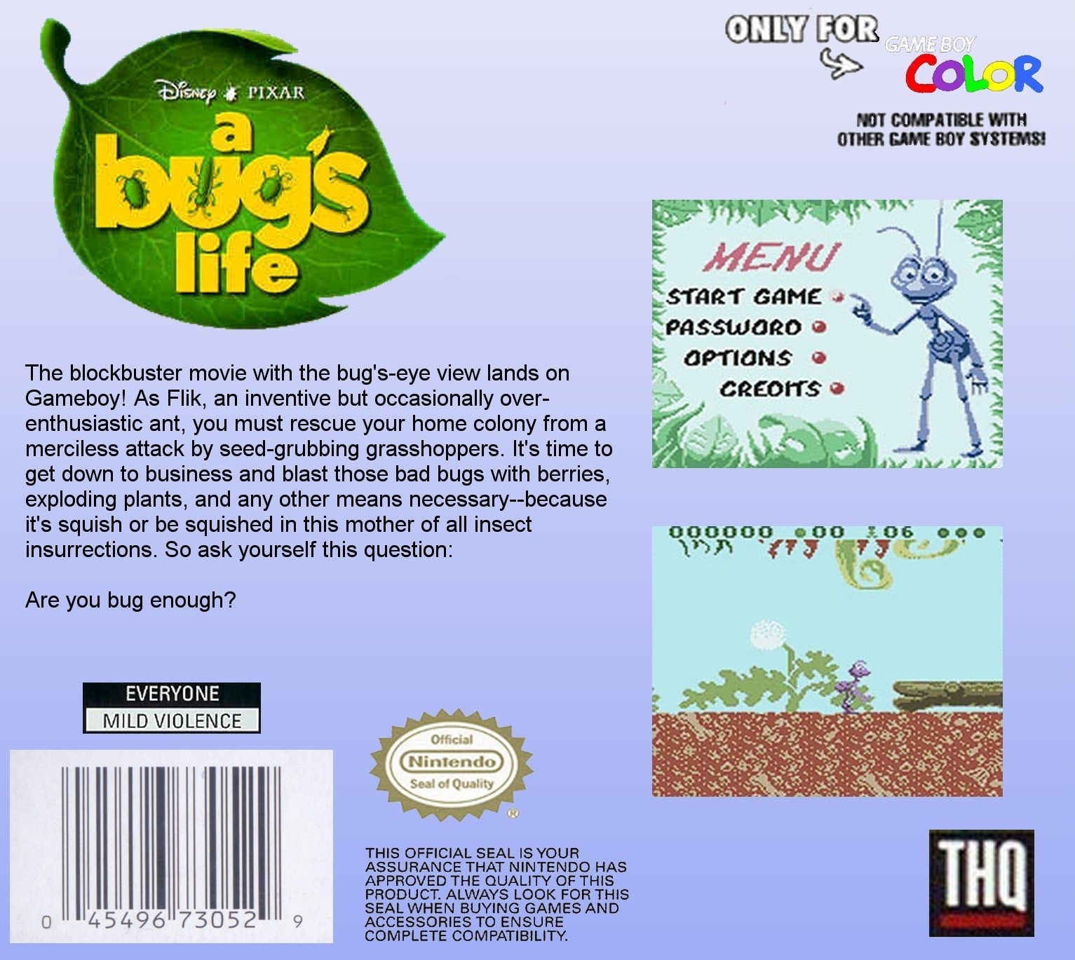 A Bug's Life Game Boy Color - Video Game - Used - CaveGamers - Image 2