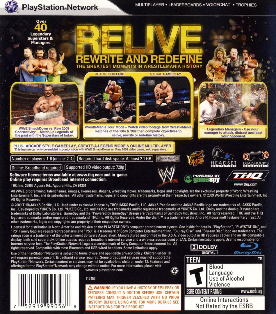 WWE Legends of WrestleMania PS3 - Video Game - Used - CaveGamers - Image 2