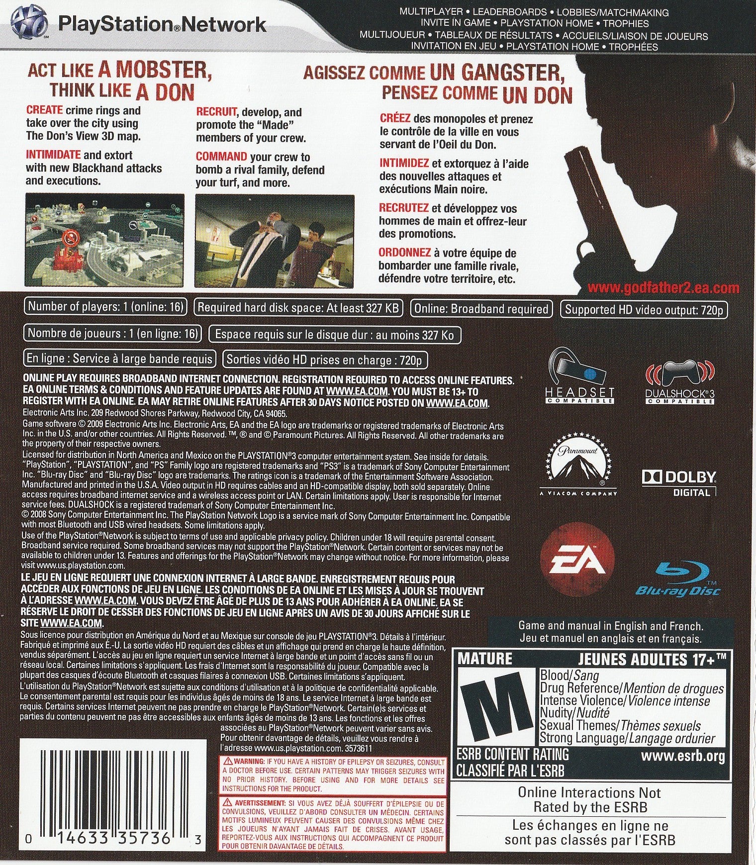 The Godfather II PS3 - Video Game - Used - CaveGamers - Image 2
