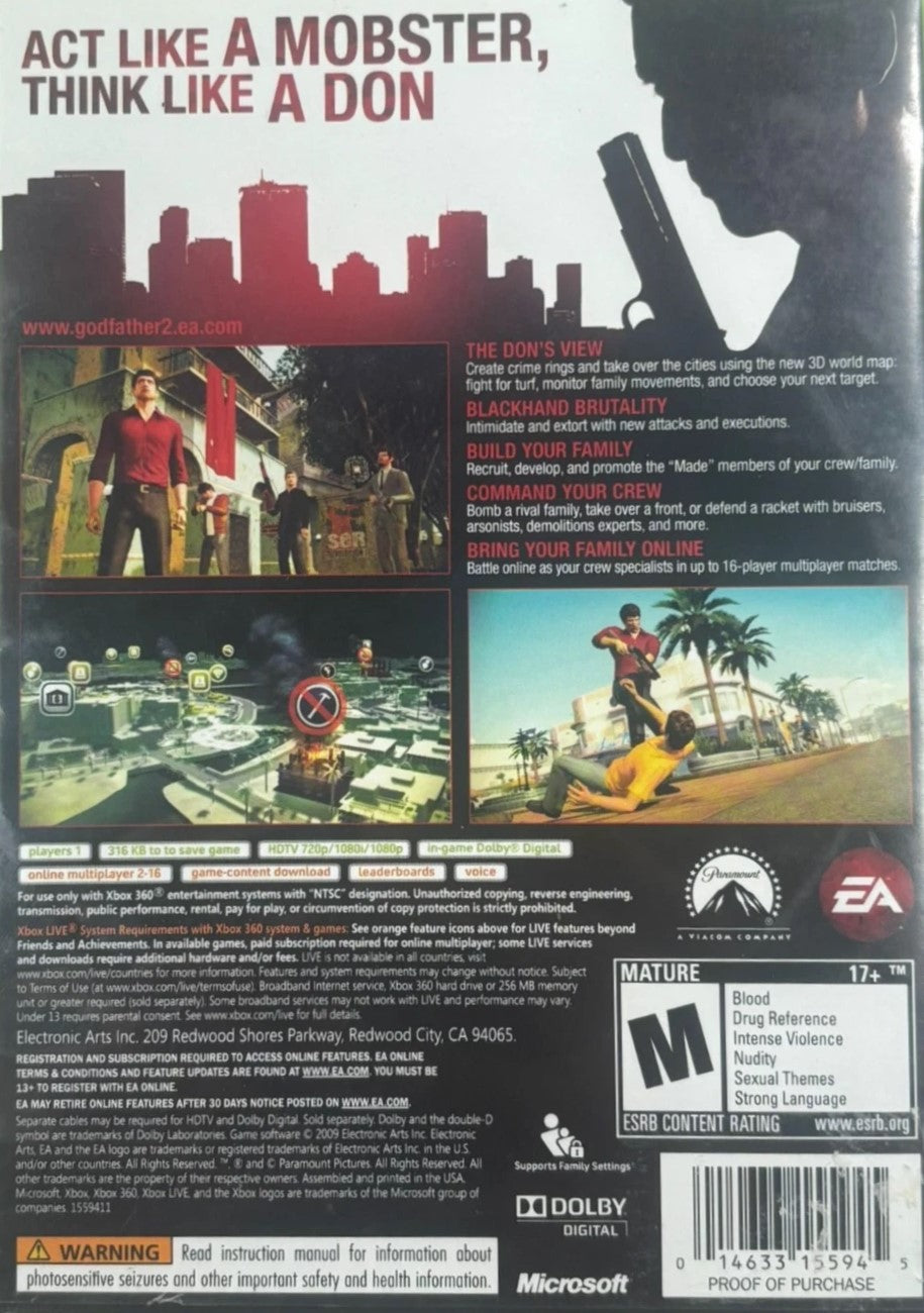 The Godfather II Xbox 360 - Video Game - Used - CaveGamers - Image 2