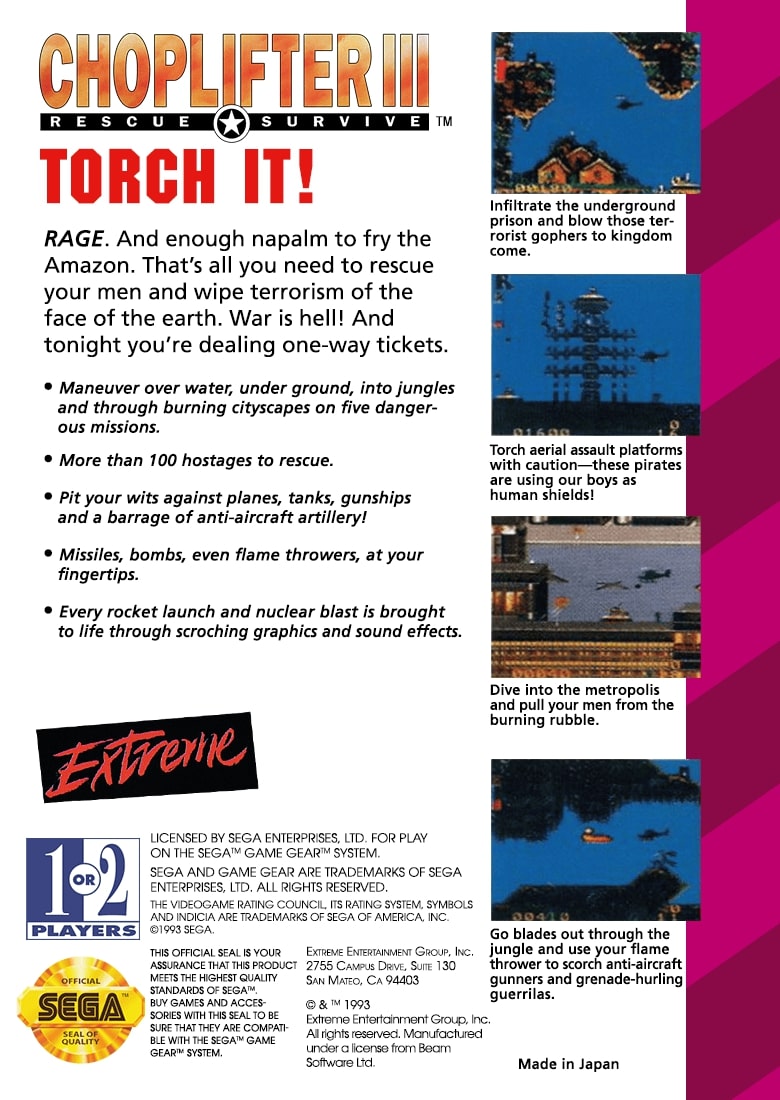 Choplifter III GameGear - Video Game - Used - CaveGamers - Image 2