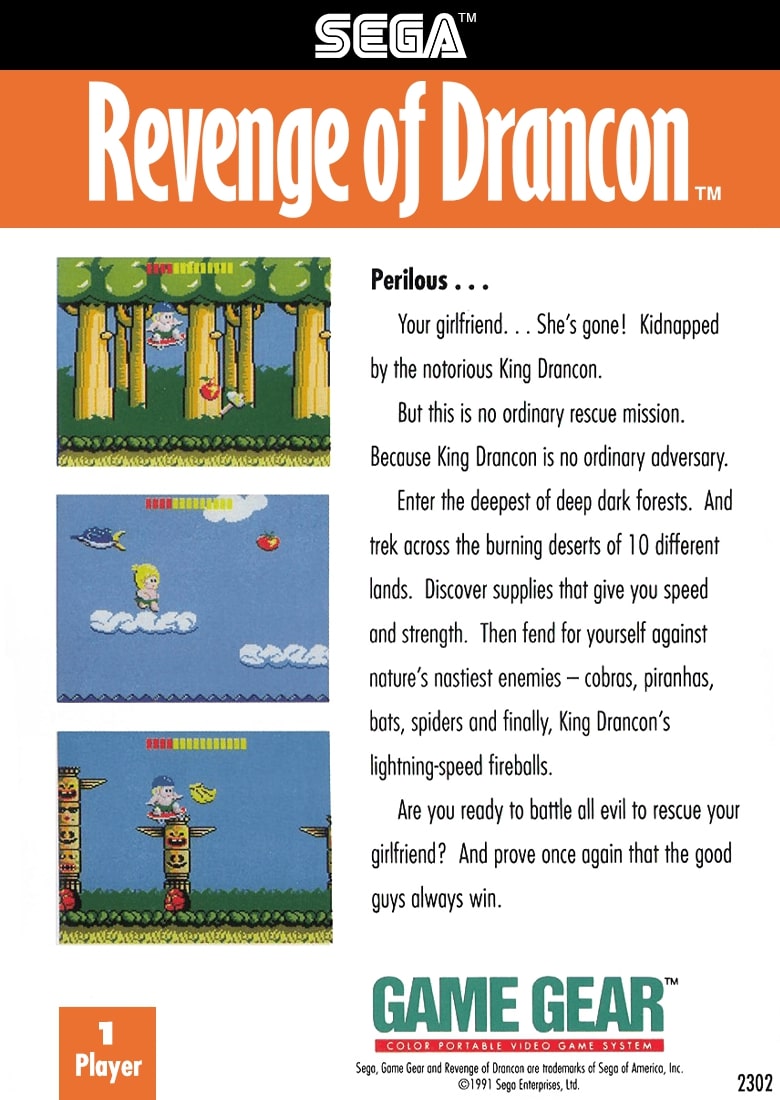 Revenge of Drancon GameGear - Video Game - Used - CaveGamers - Image 2