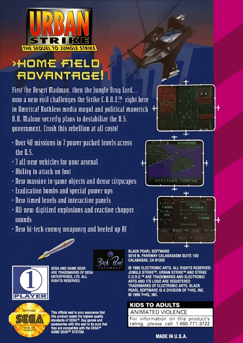 Urban Strike GameGear - Video Game - Used - CaveGamers - Image 2
