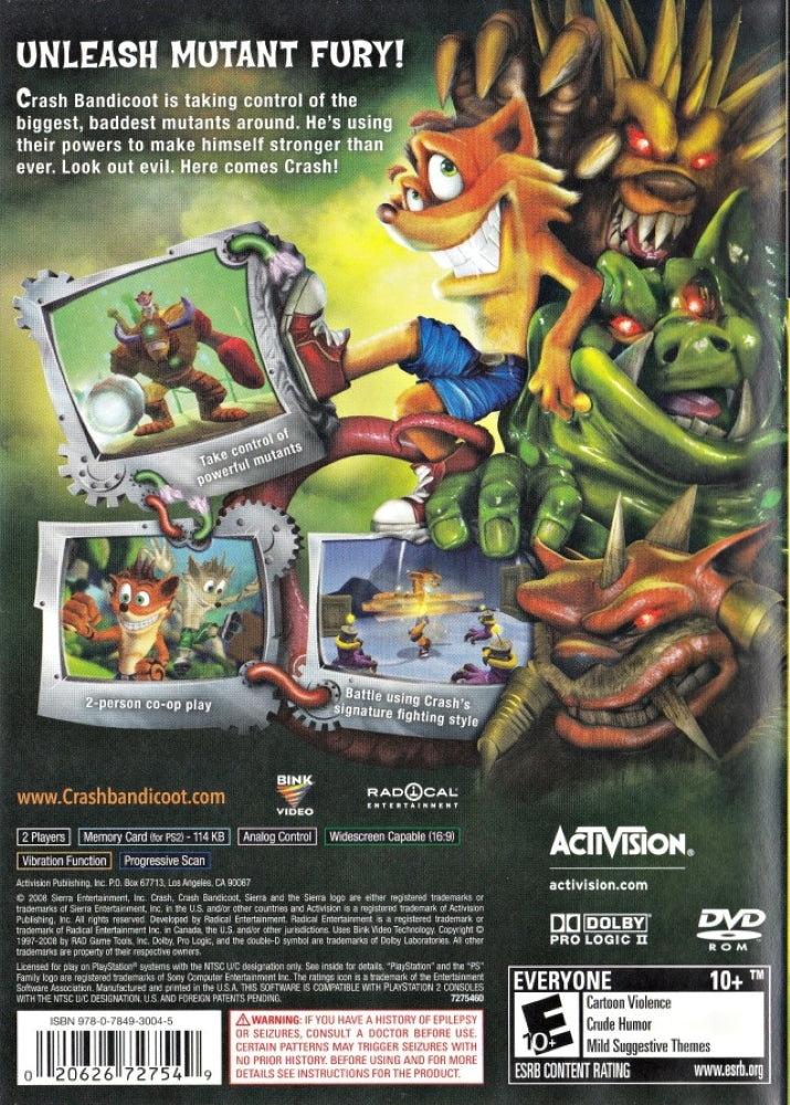 Crash Mind Over Mutant PS2 - Video Game - Used - CaveGamers - Image 2