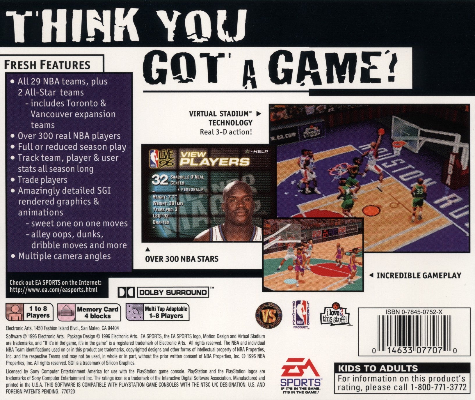 NBA Live '96 Playstation - Video Game - Used - CaveGamers - Image 2