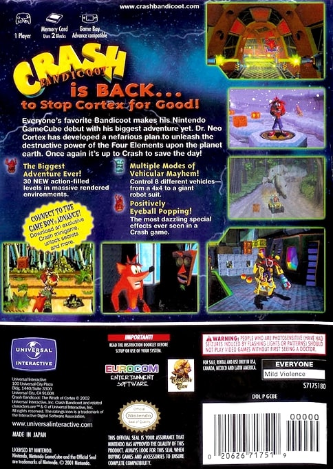 Crash Bandicoot: The Wrath of Cortex GameCube - Video Game - Used - CaveGamers - Image 2