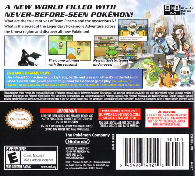 Pokemon White Version DS - Video Game - Used - CaveGamers - Image 2